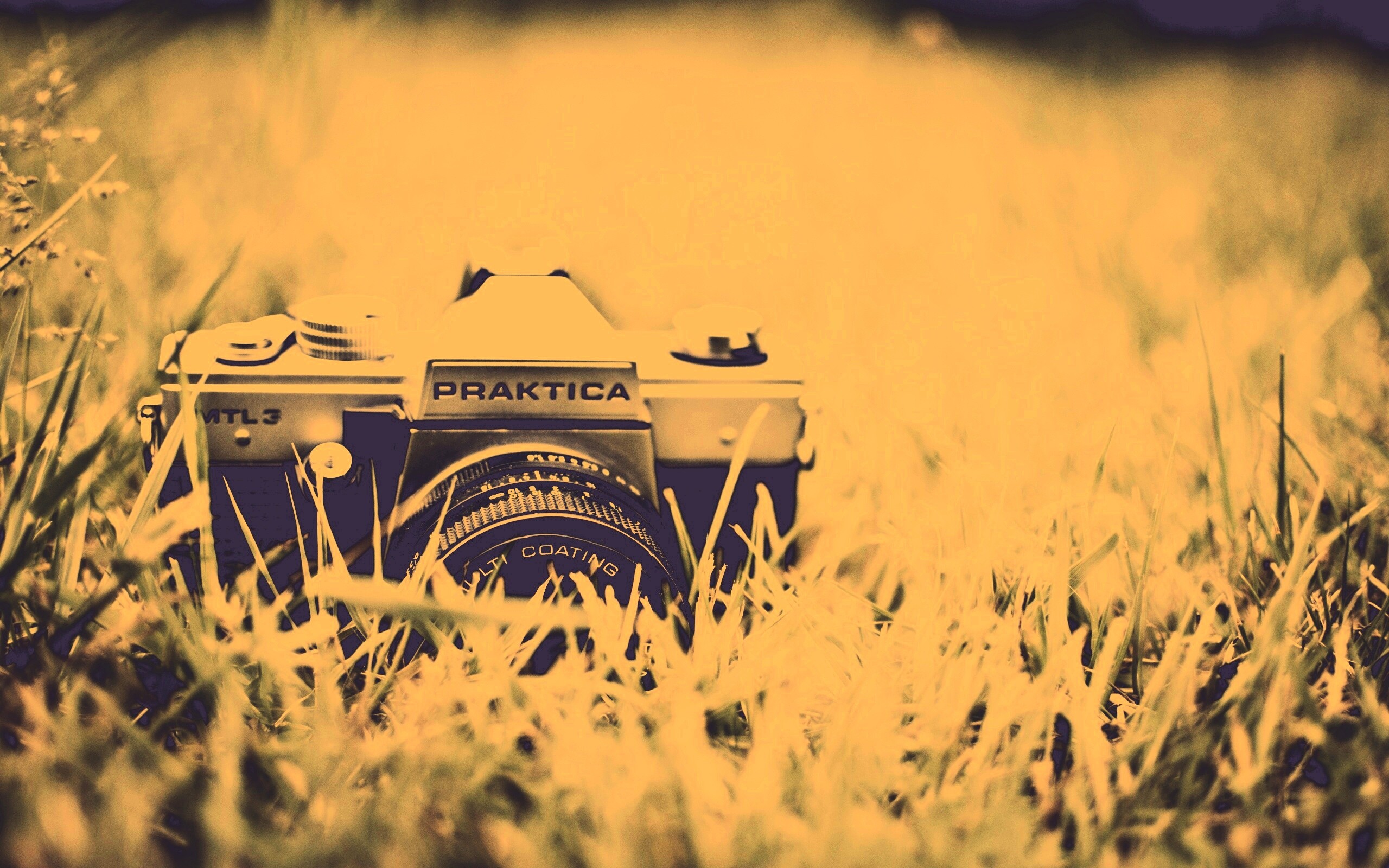Фотоаппарат Praktica в траве обои