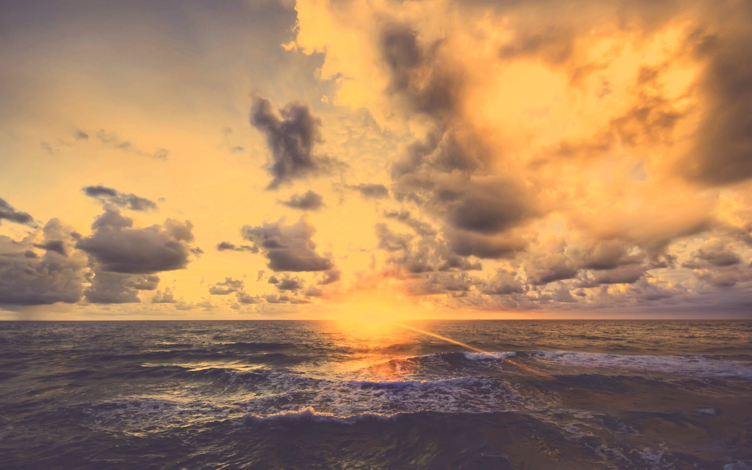 Закат на море обои