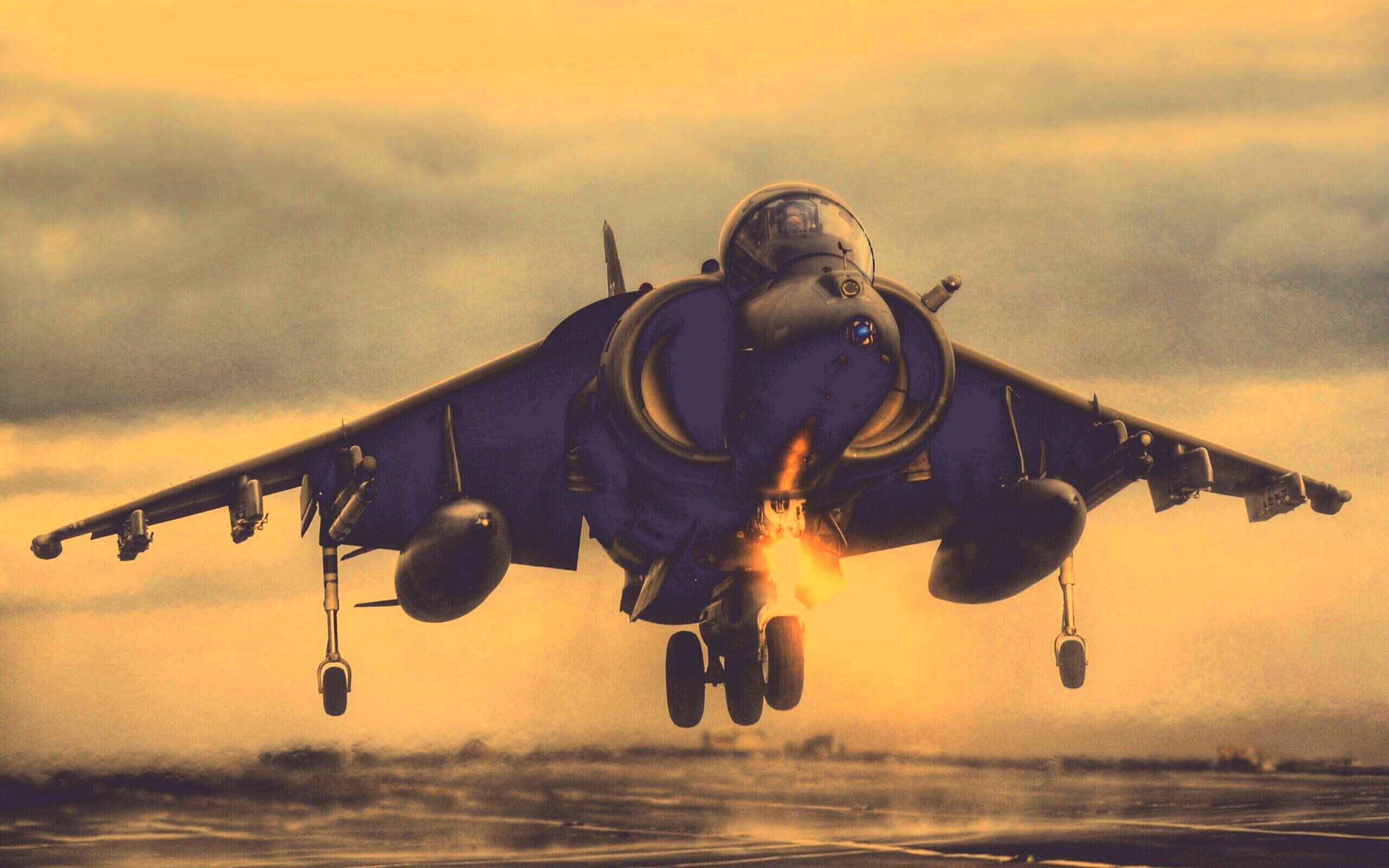 Истребитель на взлете обои