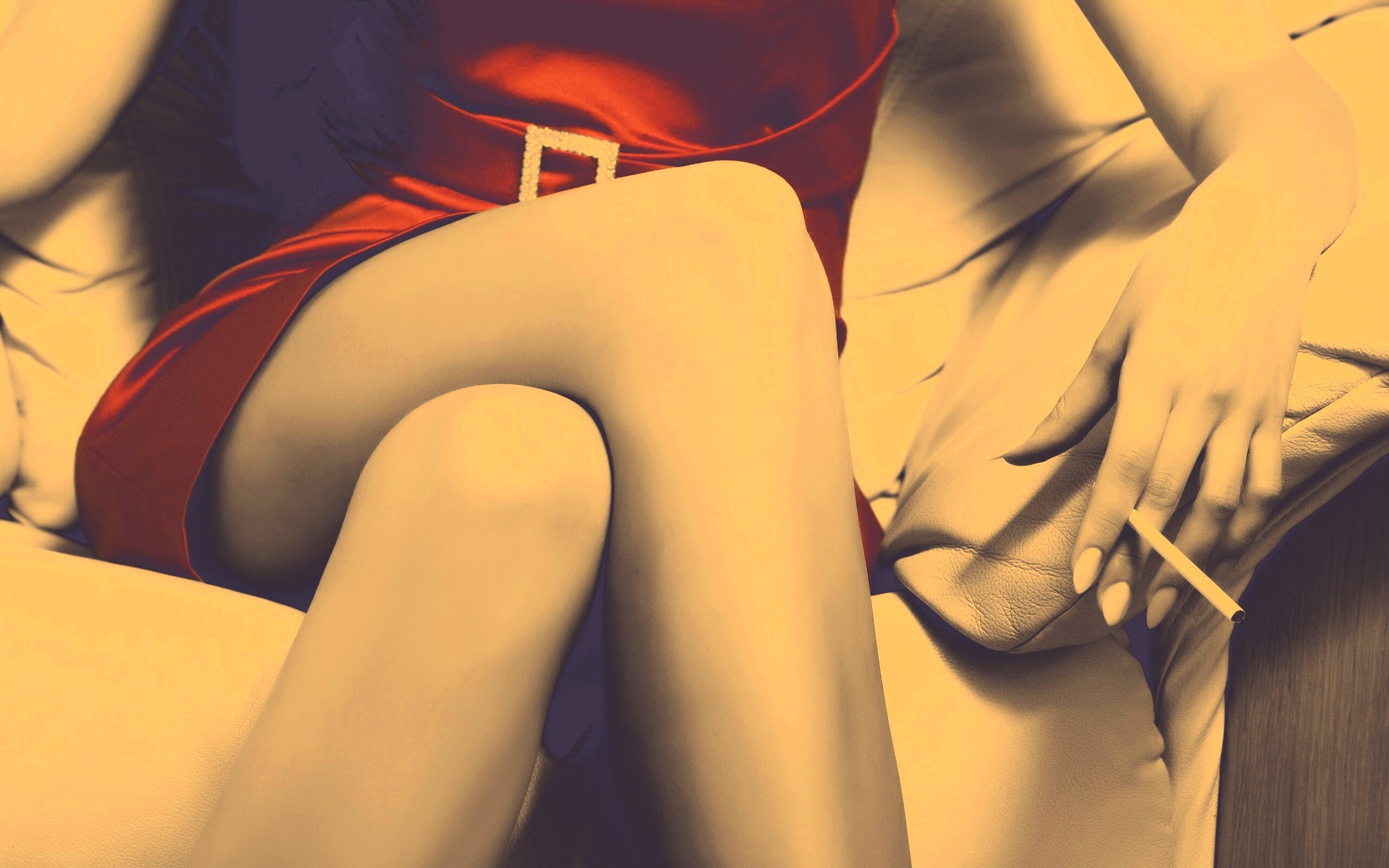 Ножки, платье и сигарета обои