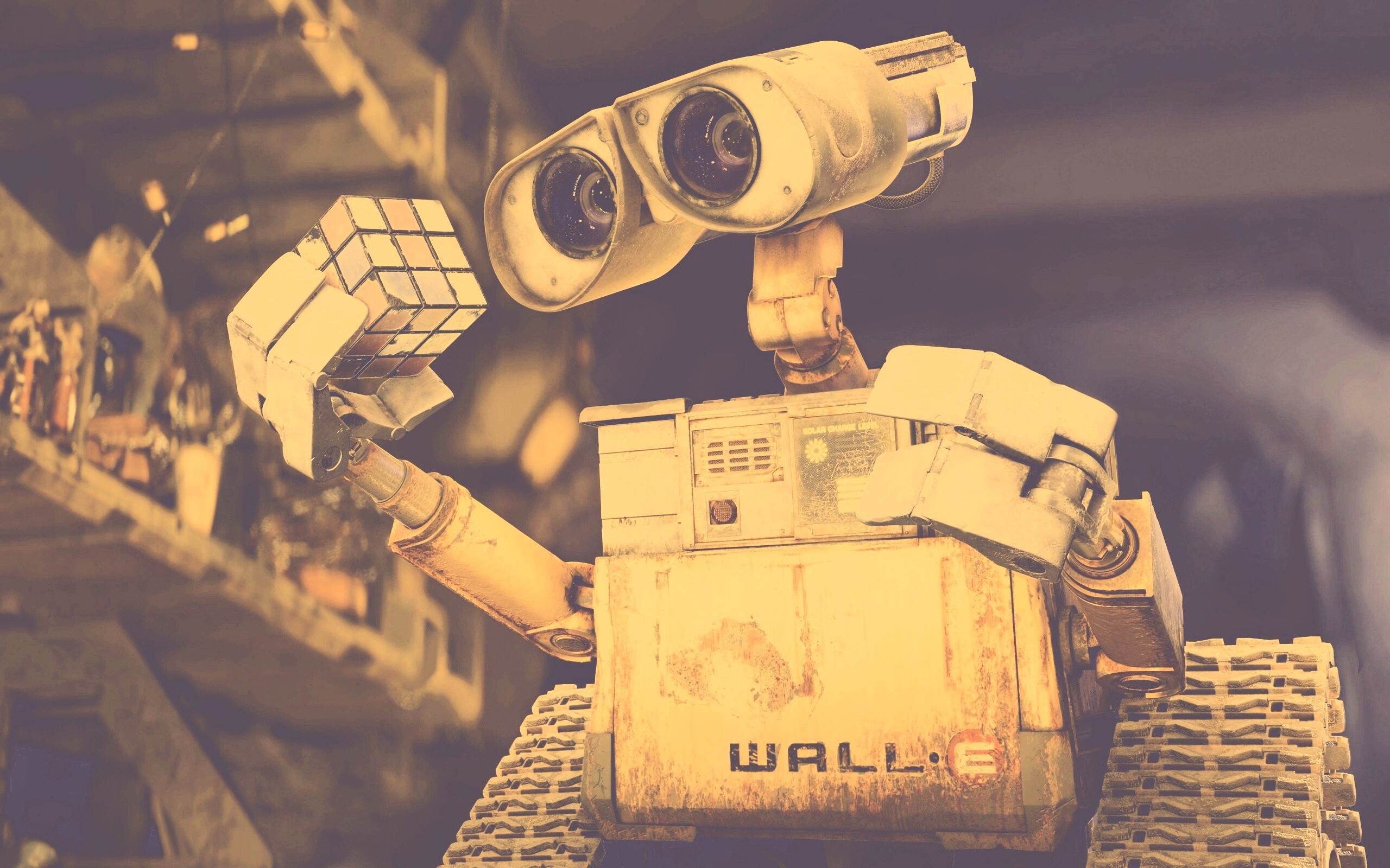 Валли и кубик Рубика обои