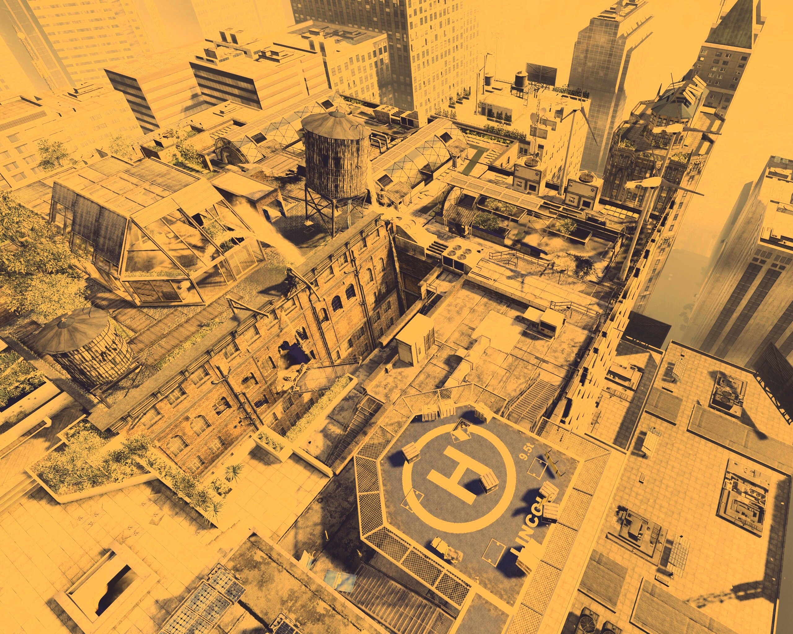 Вид сверху на карту уровня из Crysis 2 обои