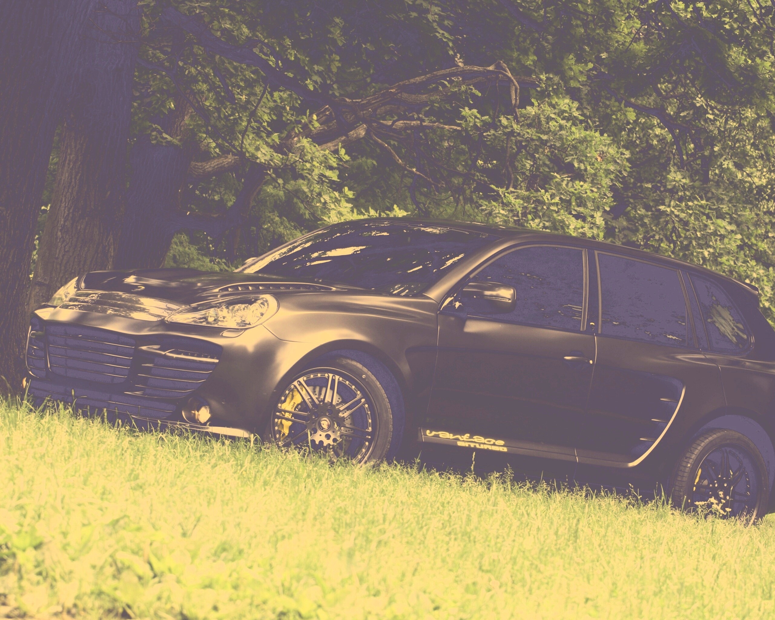 Концепт внедорожника в лесу обои