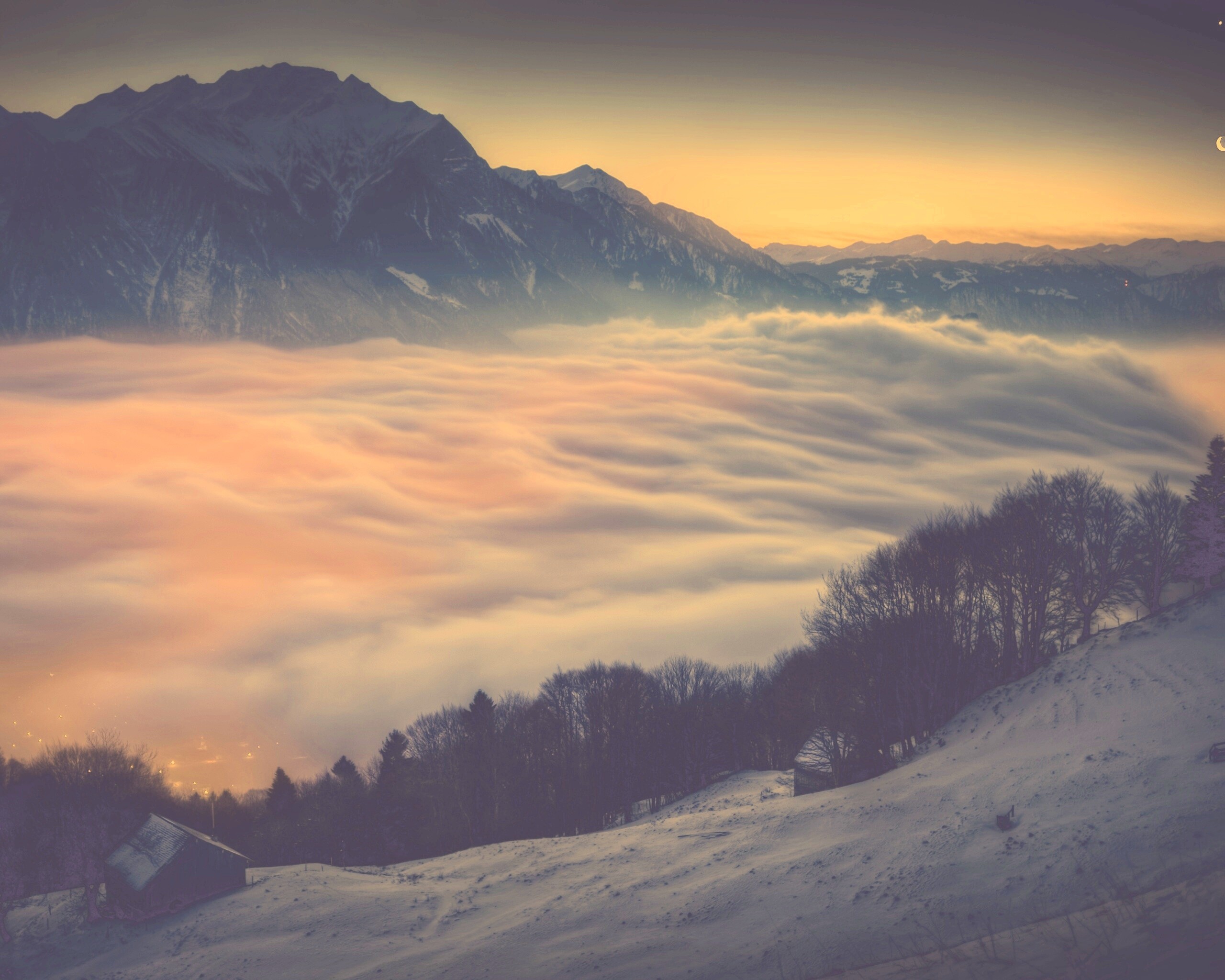 Туман в долине обои