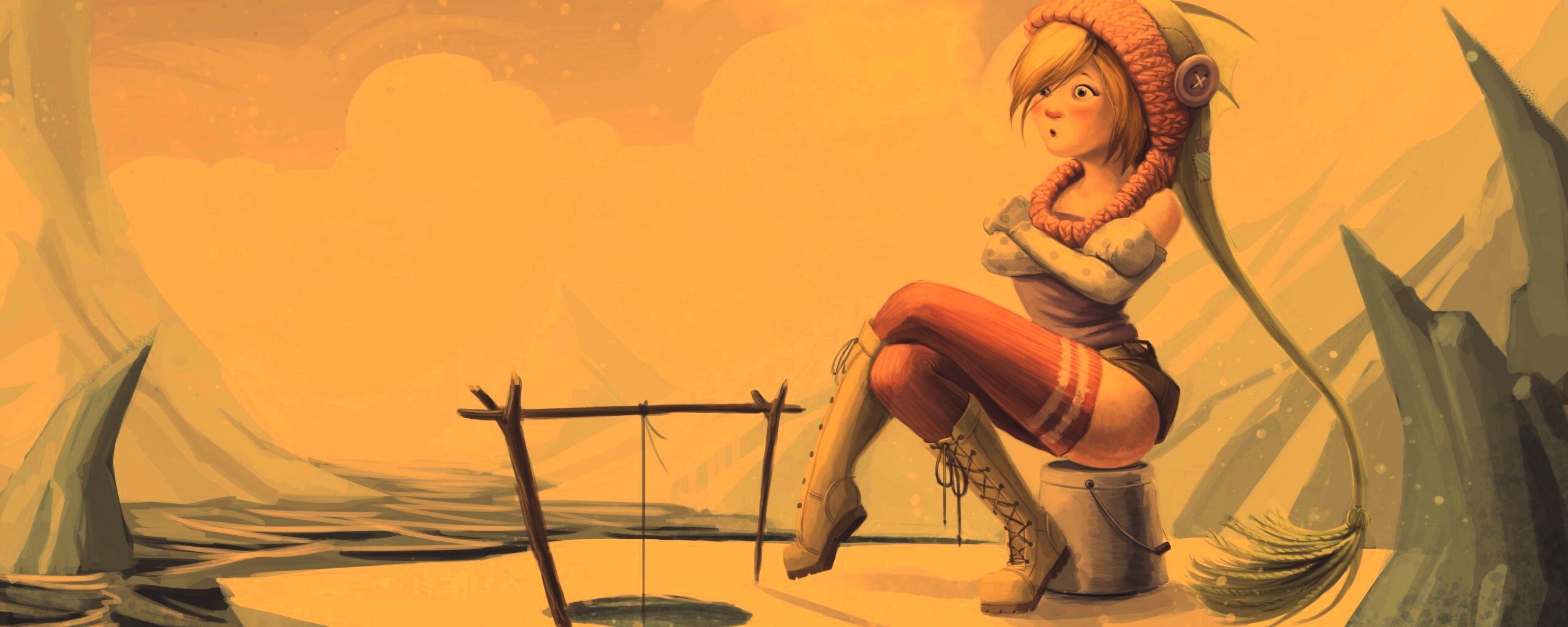 Тяготы зимней рыбалки обои