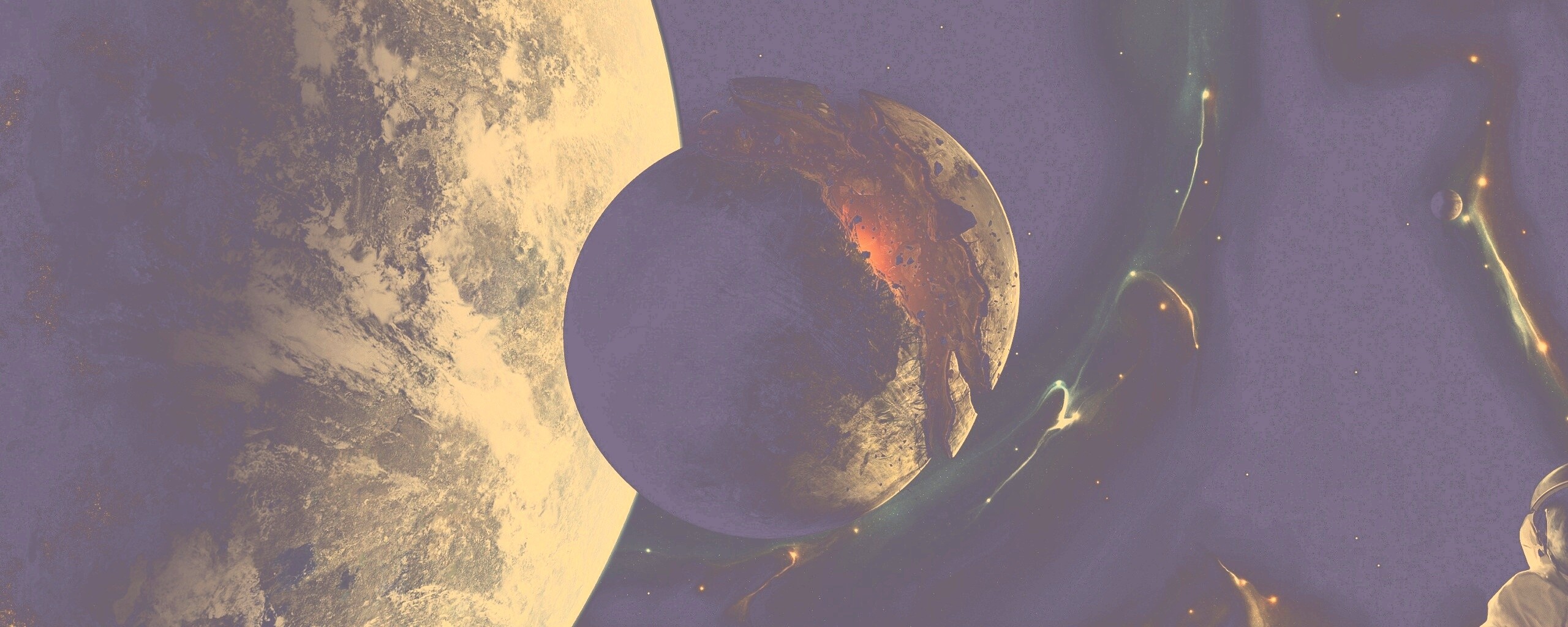 Спутник раскалывается пополам обои