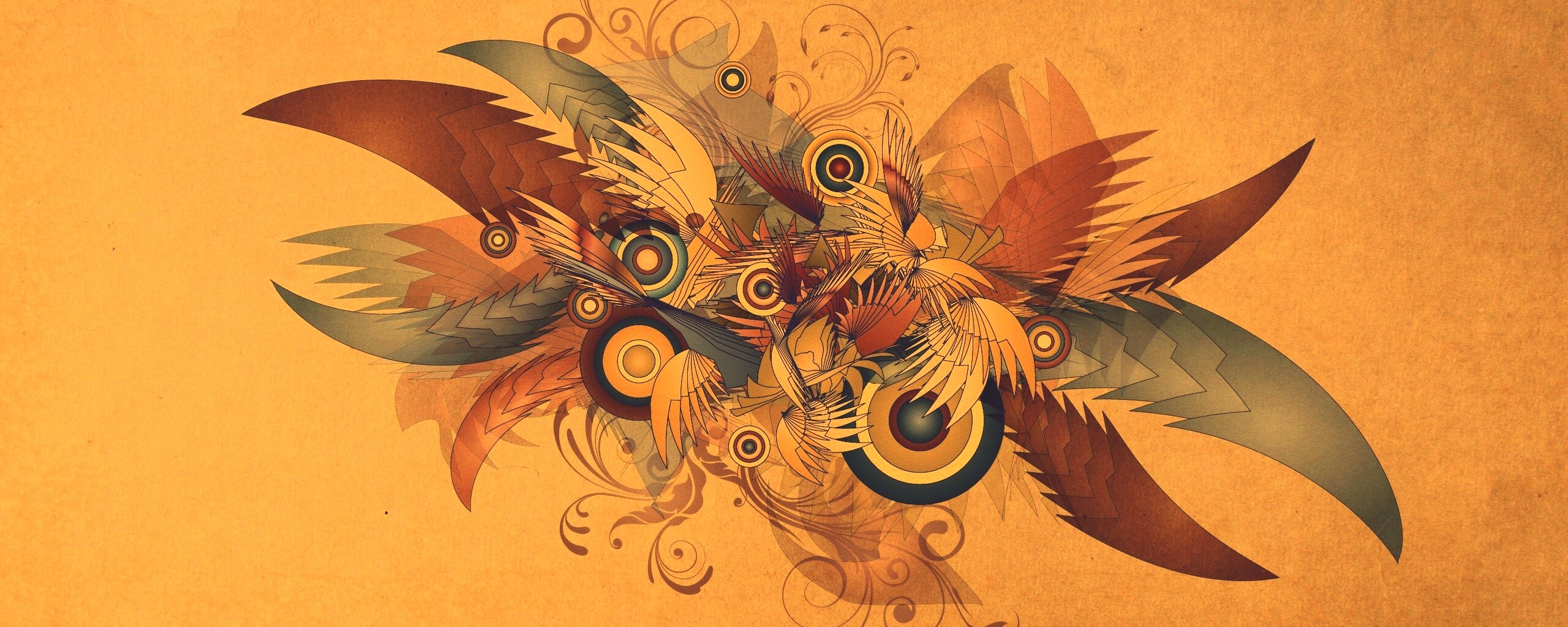 Перья и круги обои