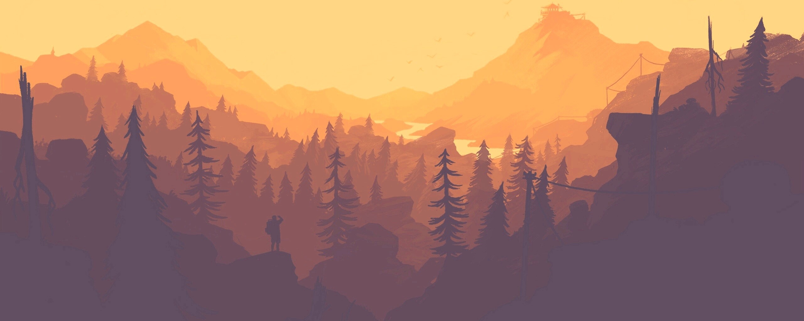 Красный Firewatch обои