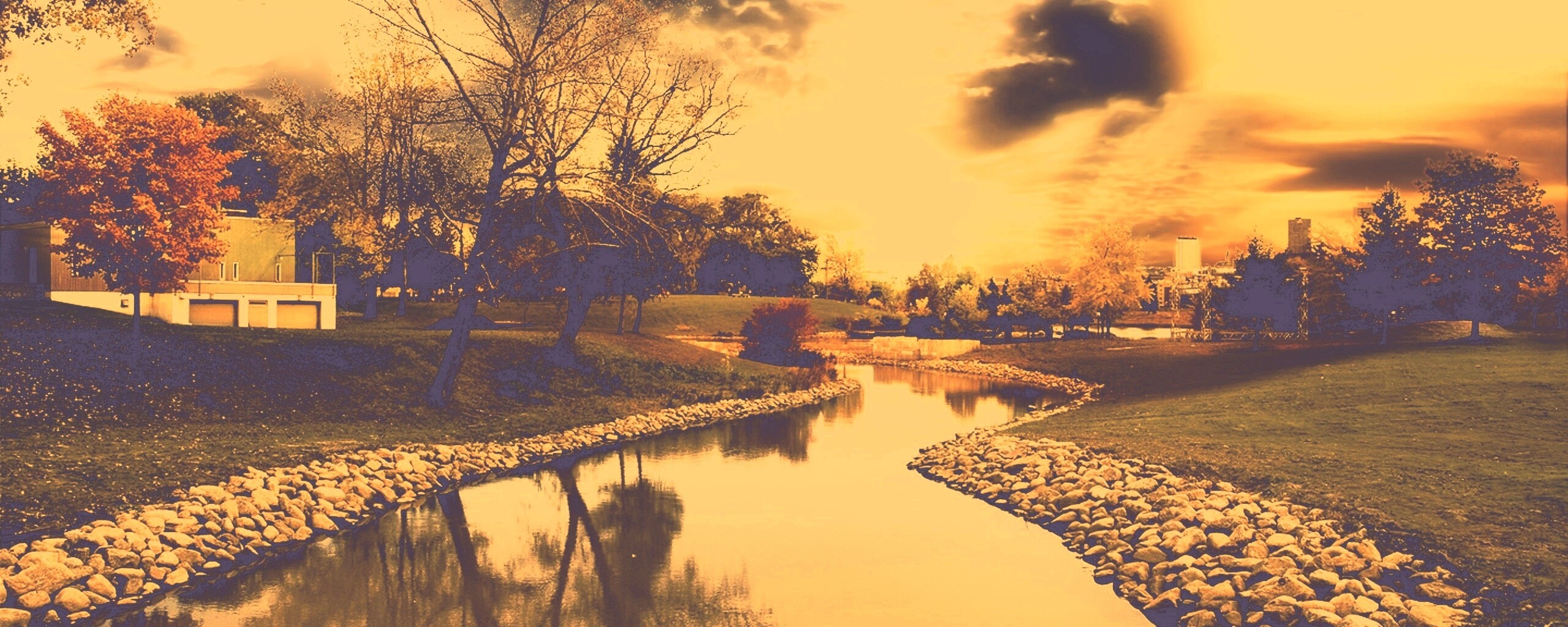 Осенний день в парке обои