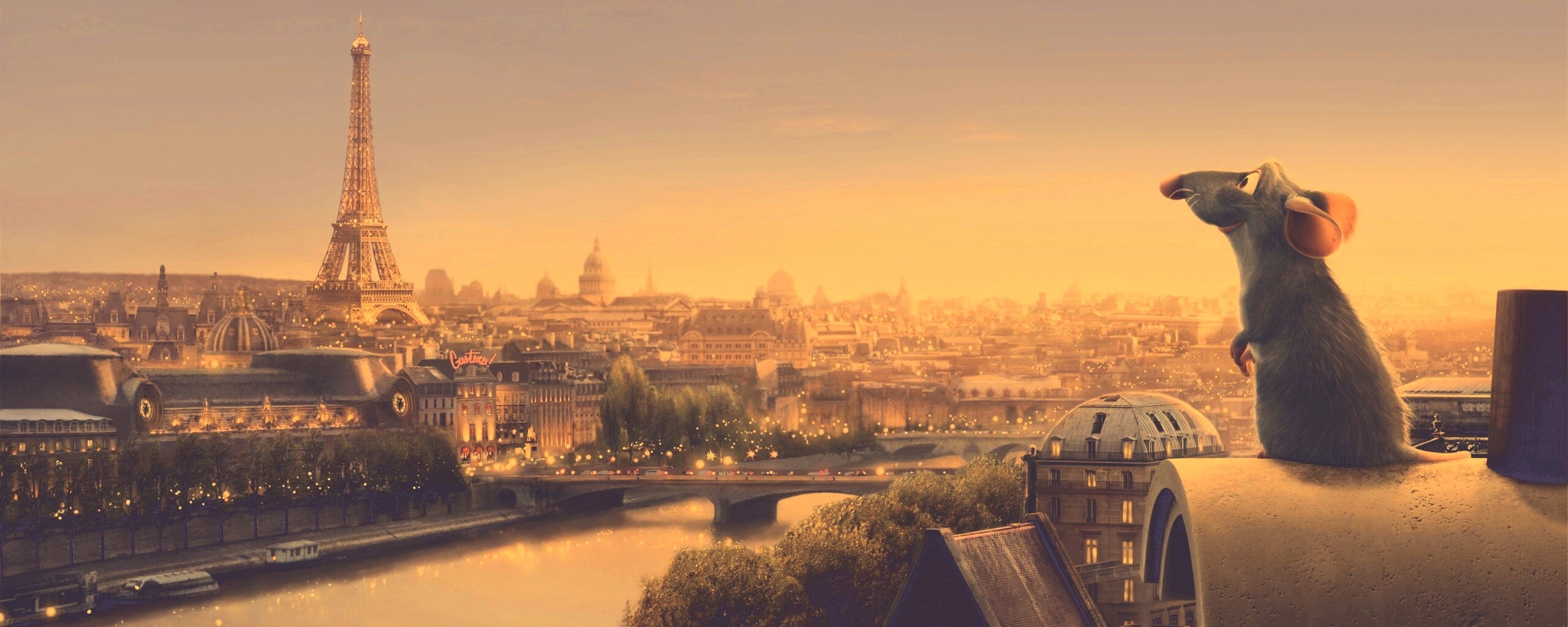 Рататуй на фоне Парижа обои