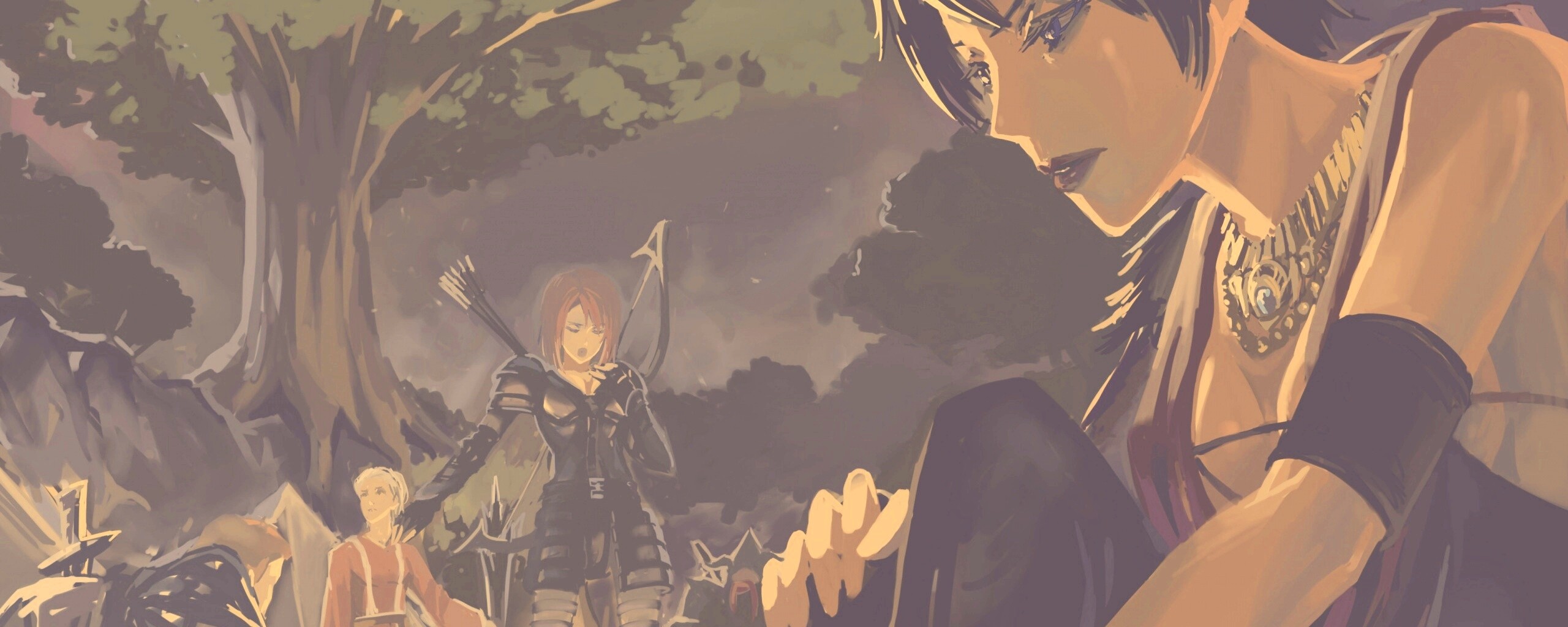 Рисунок Морриган в лагере обои