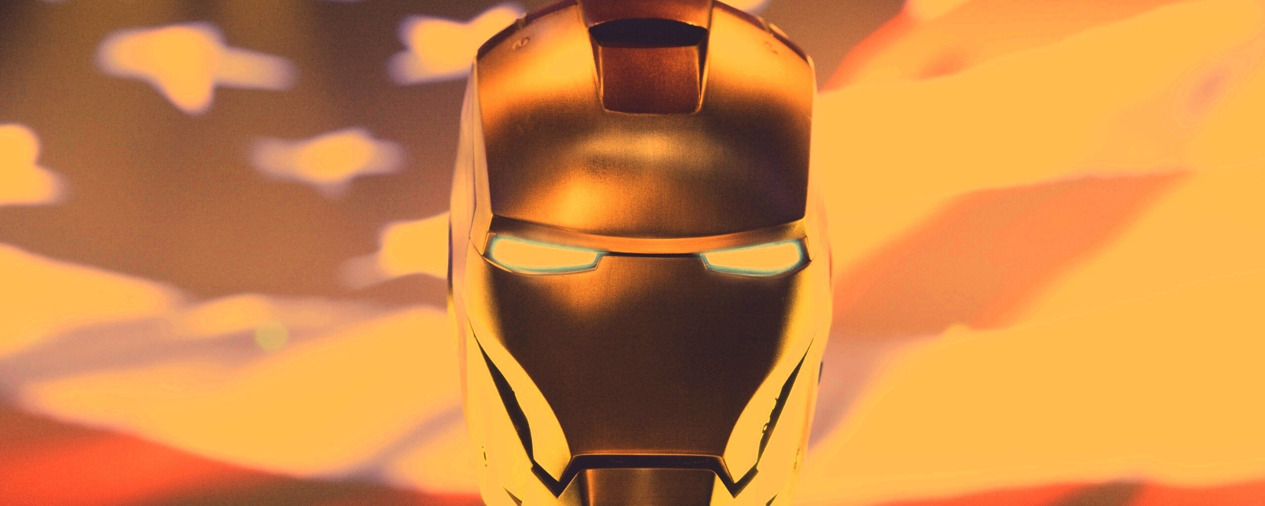 Железный человек на фоне американского флага обои