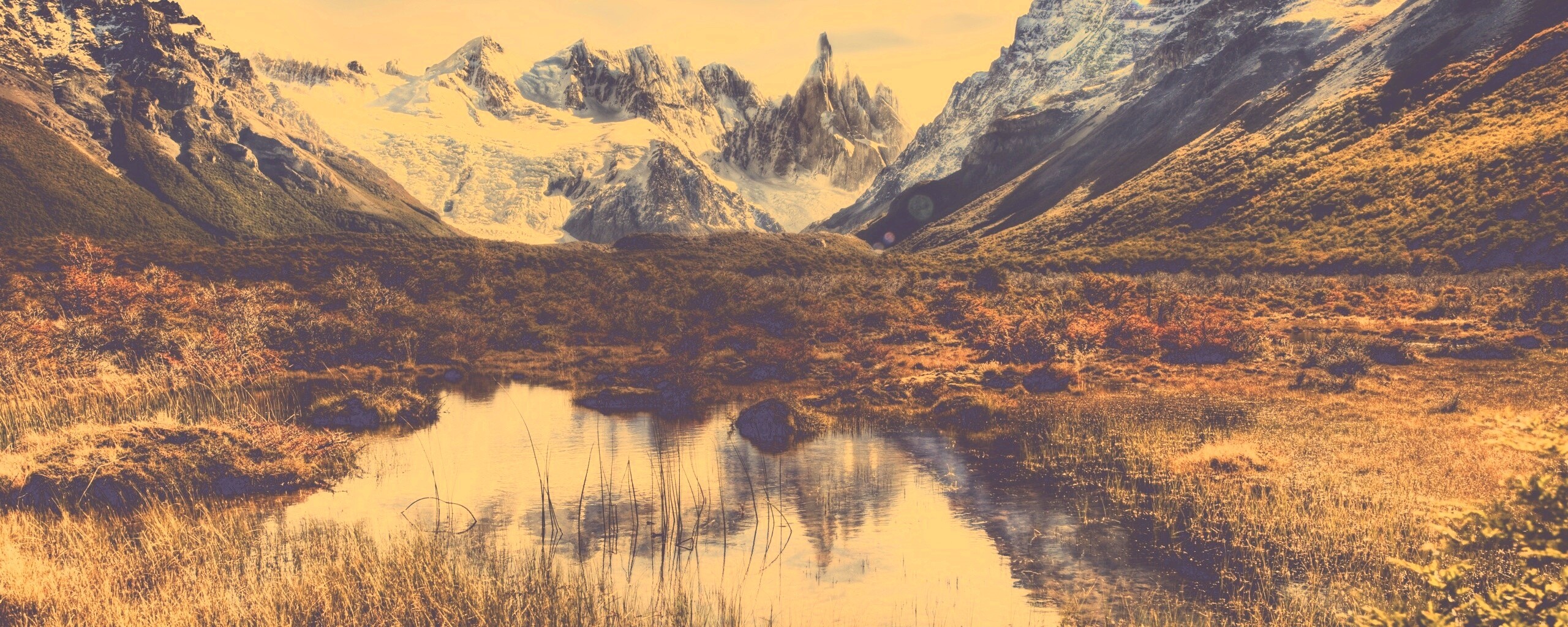 Болота на фоне гор обои