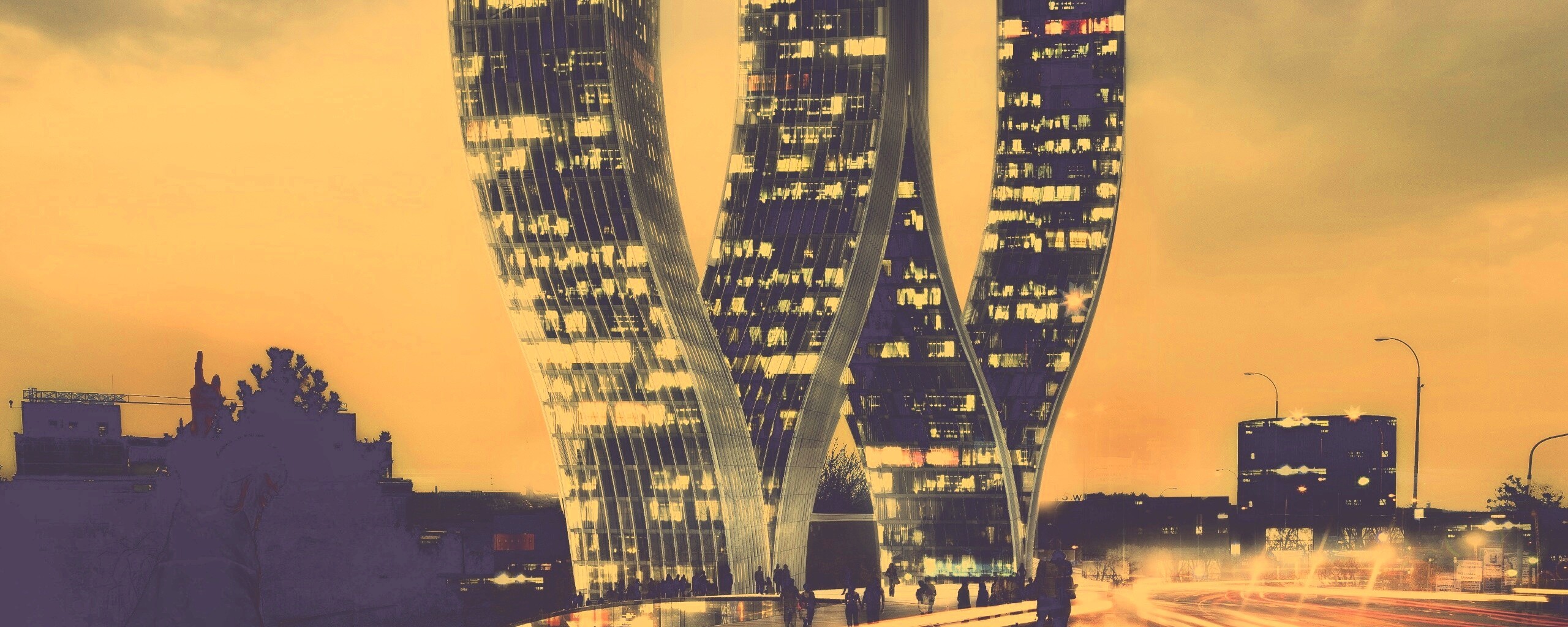 Здание в форме буквы W обои