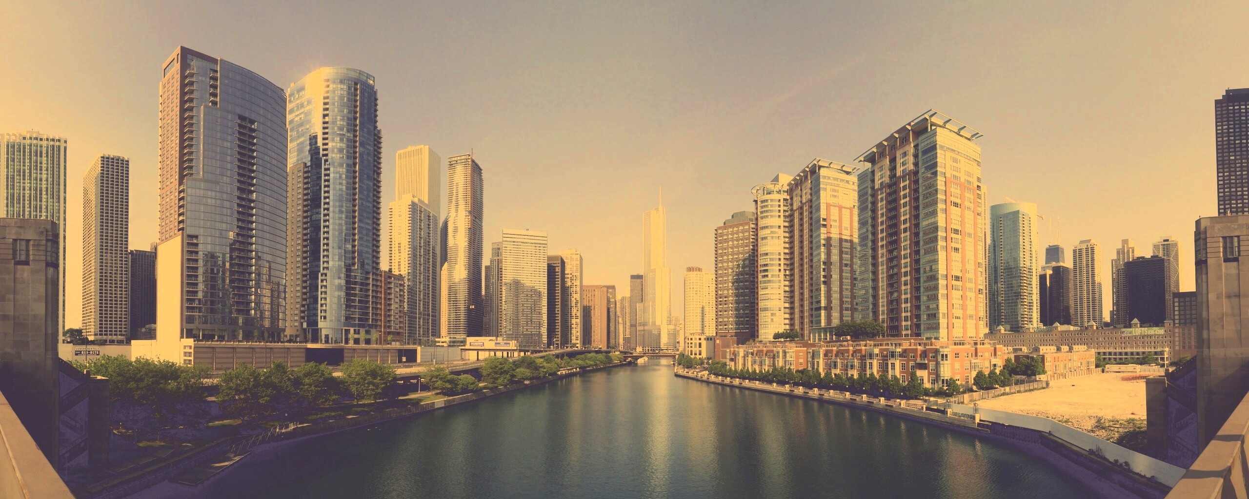 Вид на Чикаго обои