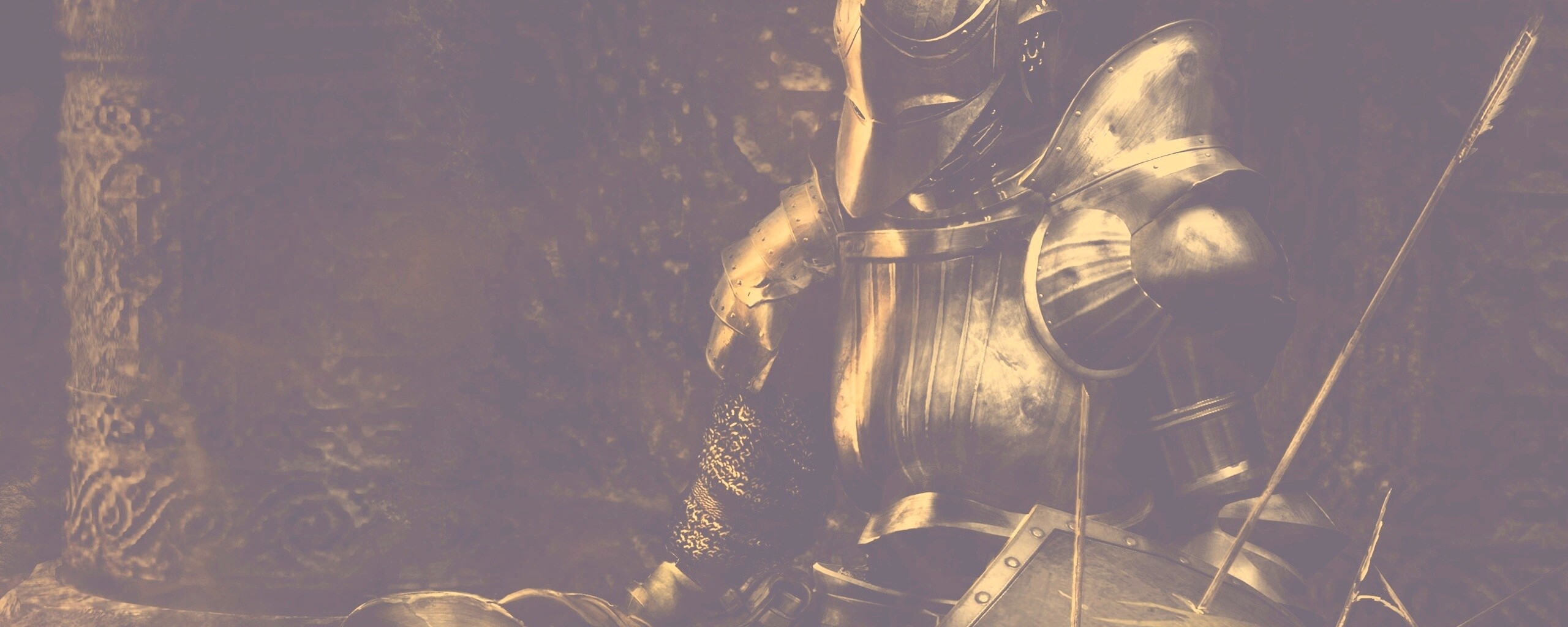 Поверженный рыцарь в доспехах обои