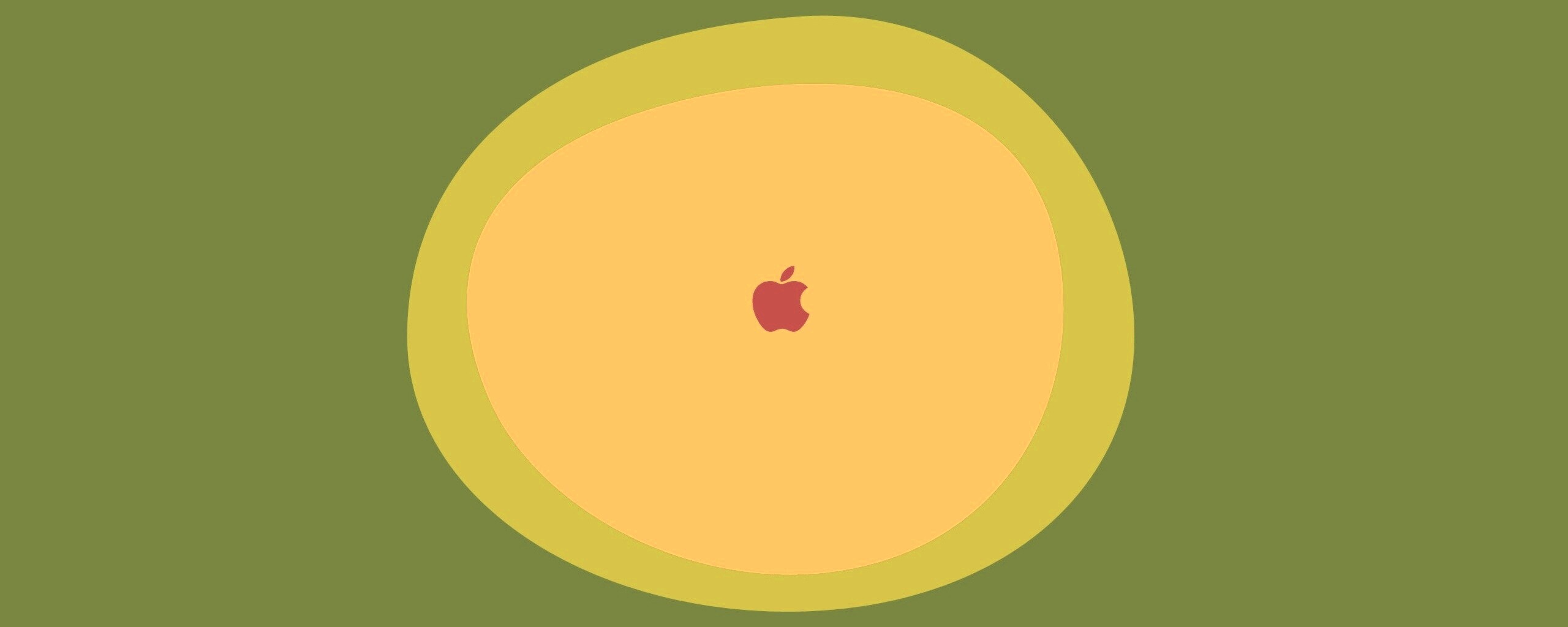 Apple в белом круге обои