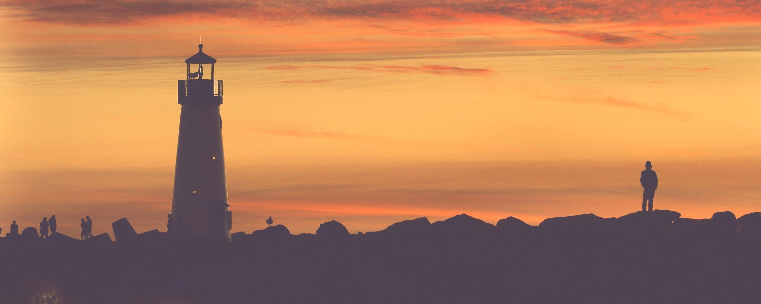 Вечерний маяк обои