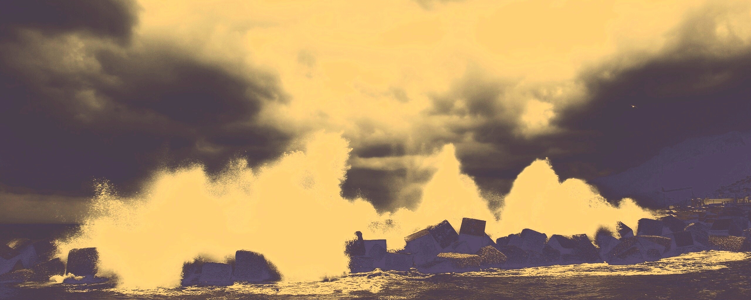 Буря в океане обои