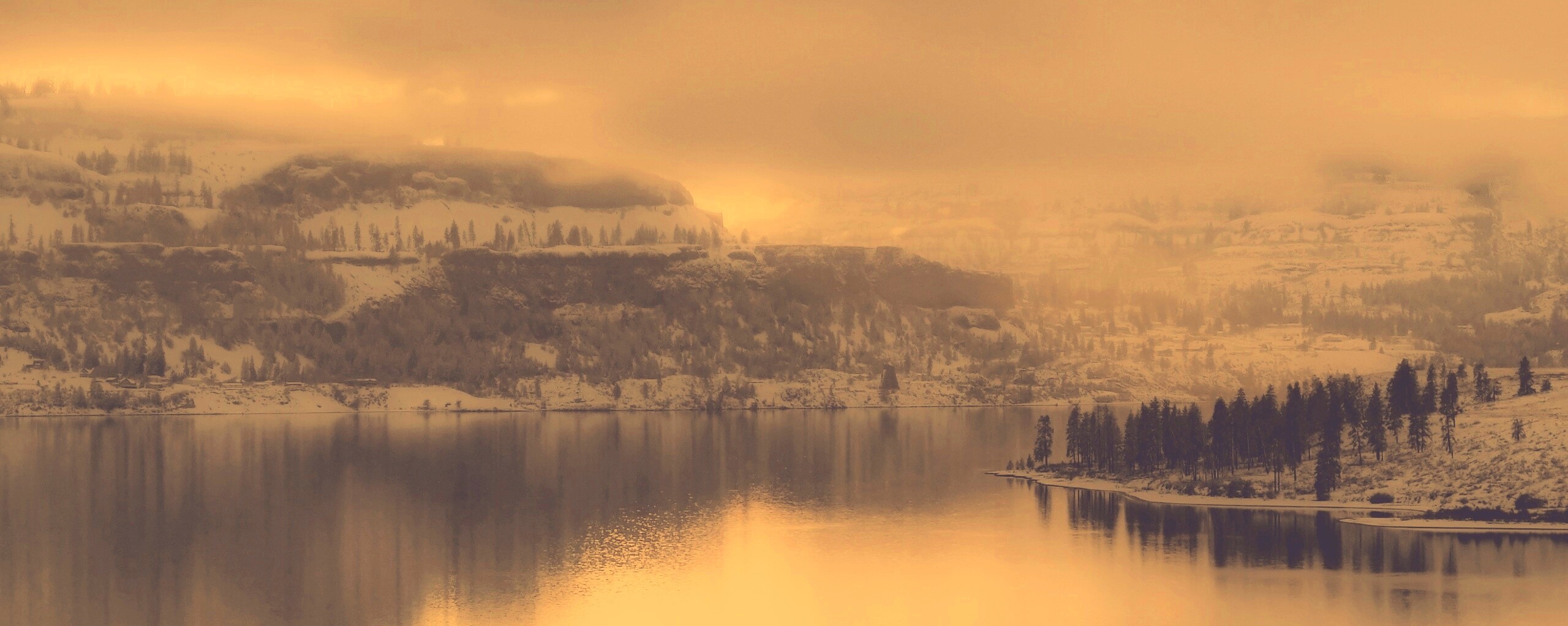 Озеро зимой обои