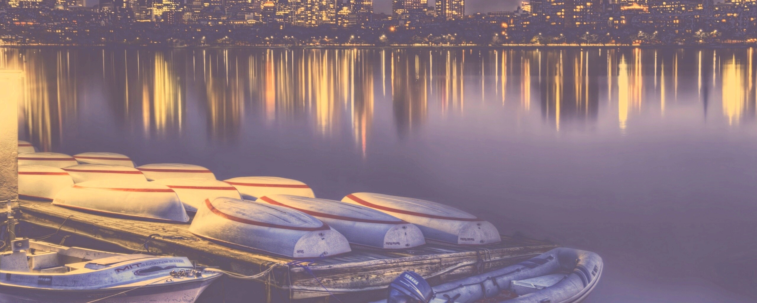 Ночной Бостон обои