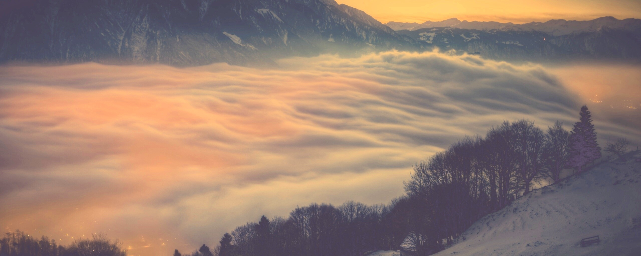 Туман в долине обои