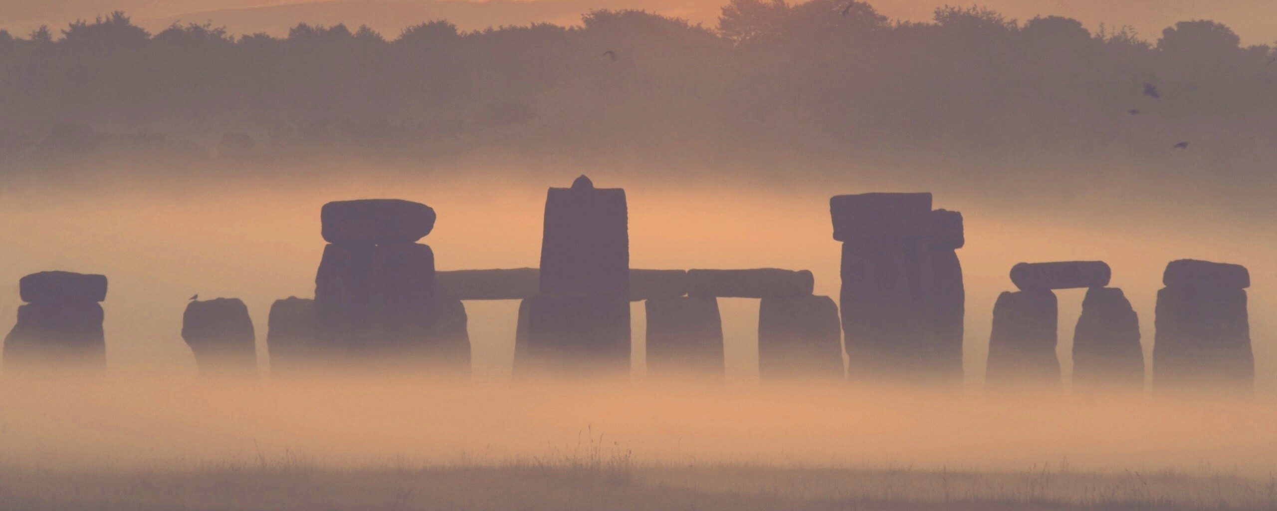 Стоунхэндж в утреннем тумане обои