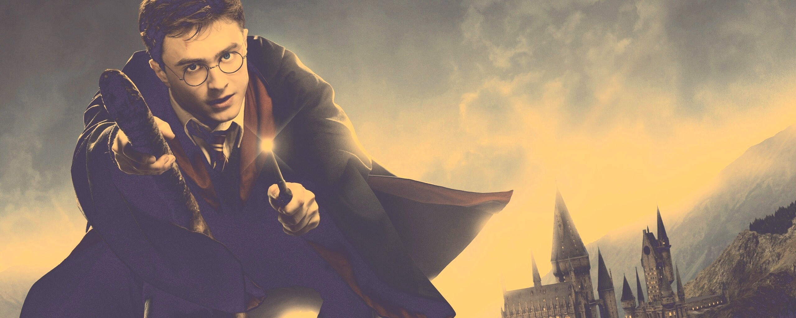 Гарри Поттер на метле обои