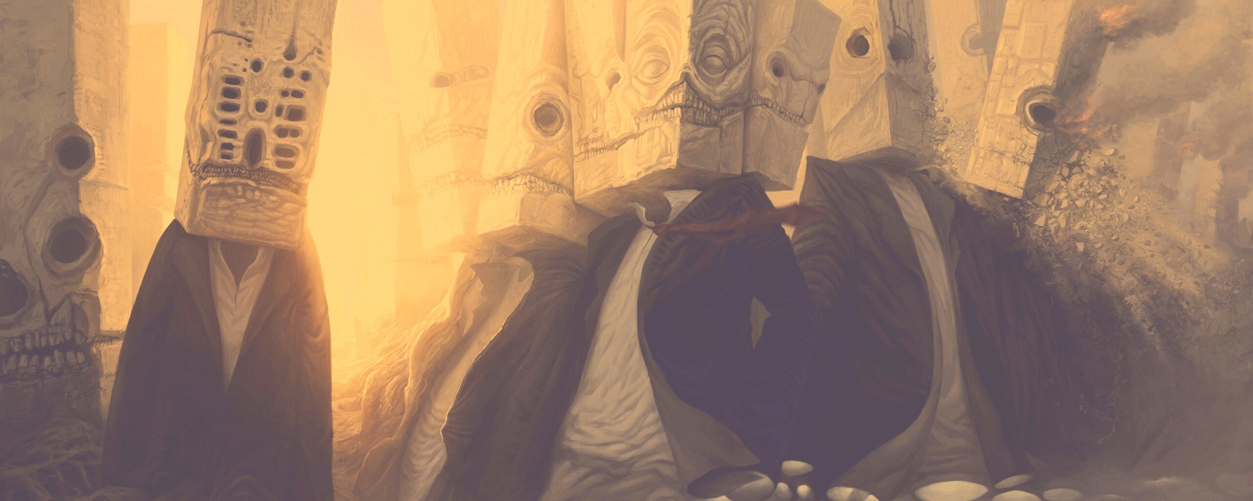 Каменные головы обои