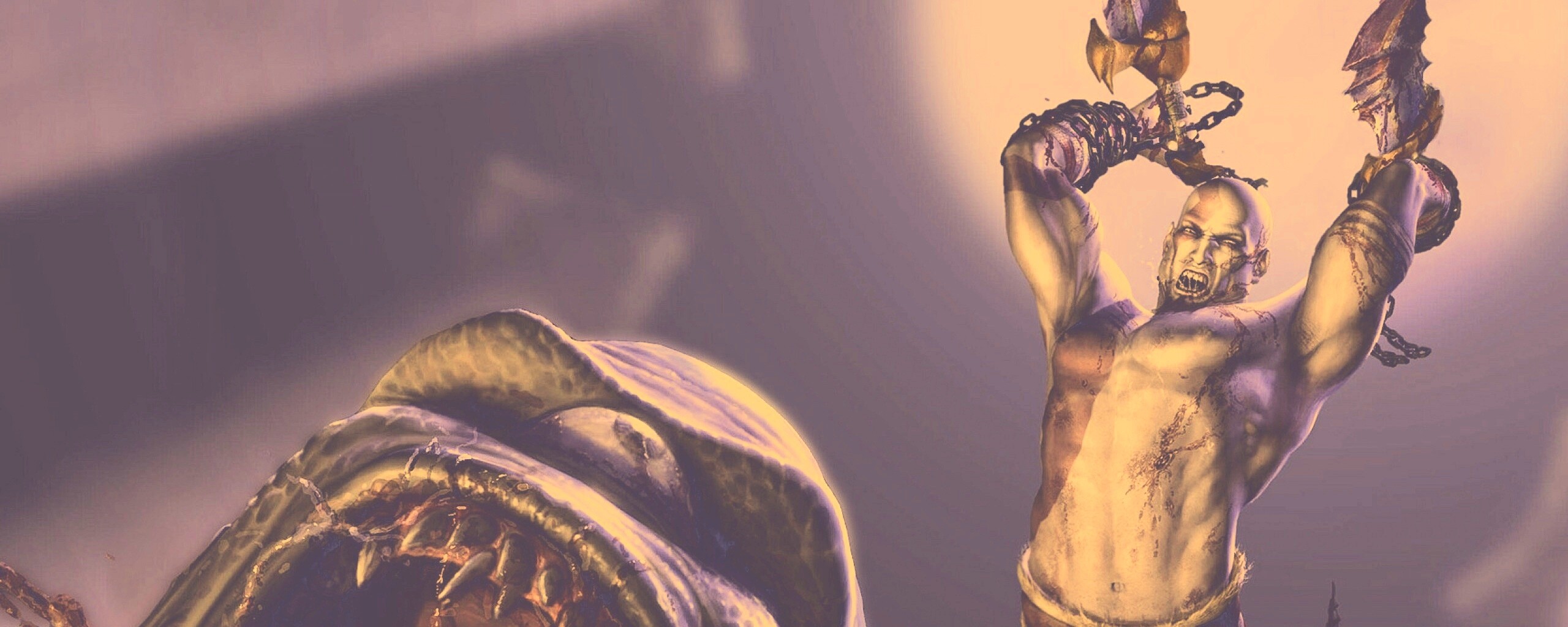 Кратос против монстра обои