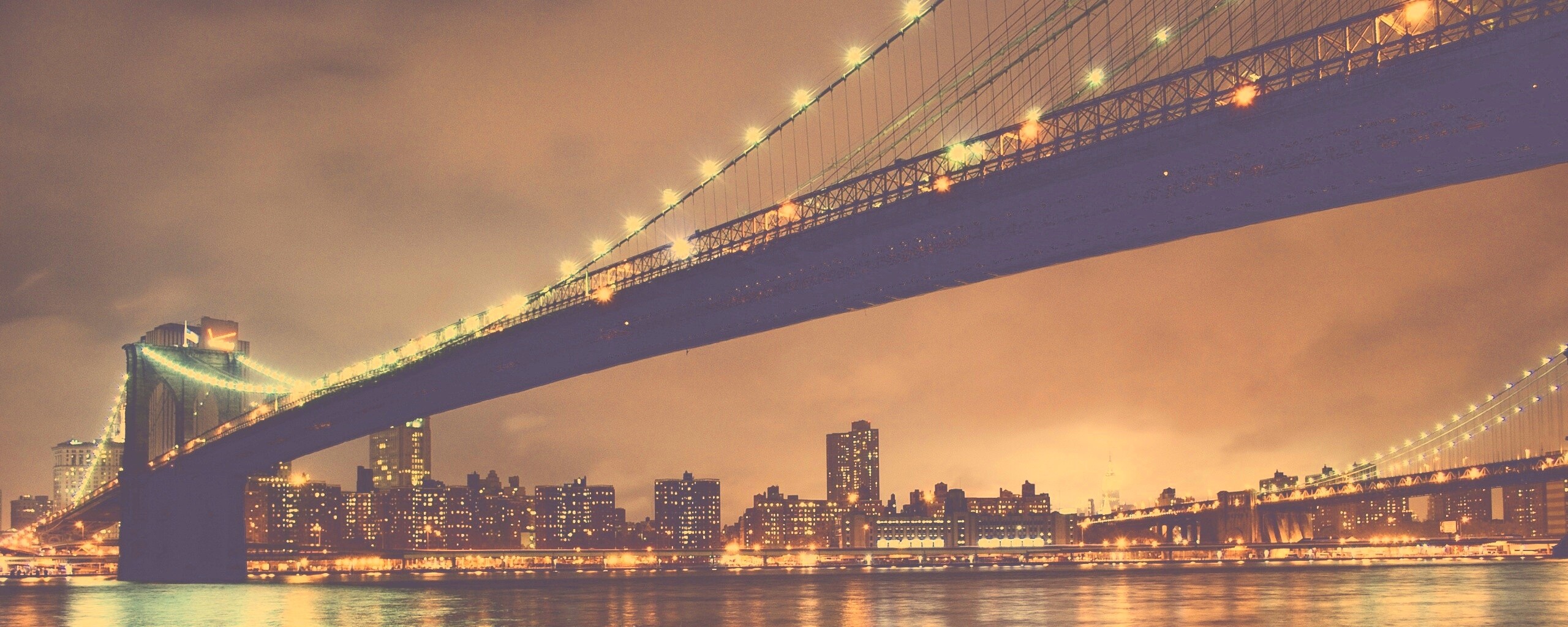 Мост в огнях обои