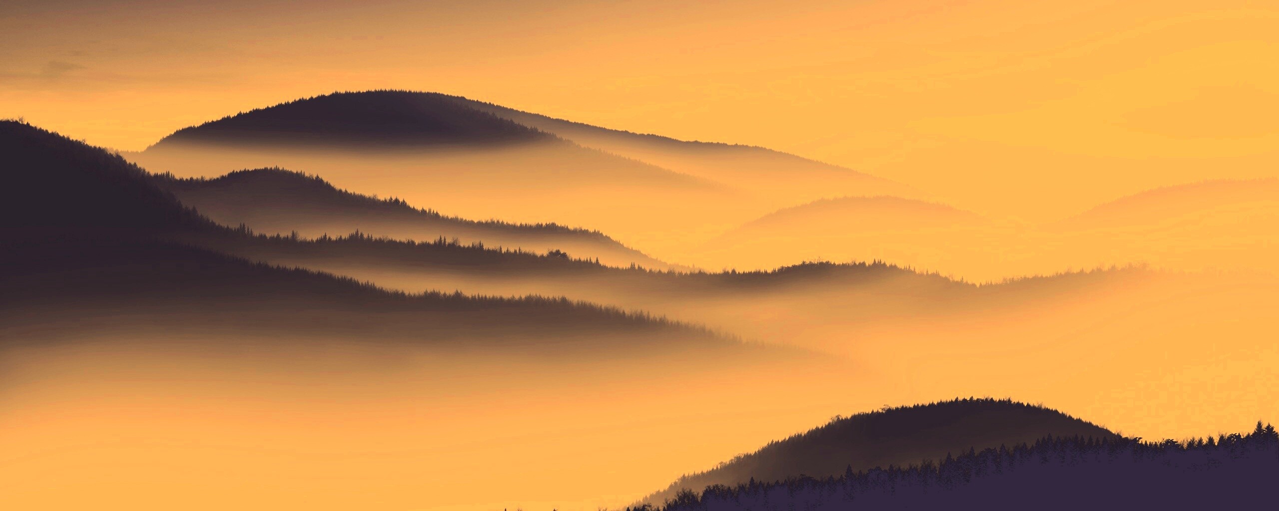 Туманные горы обои