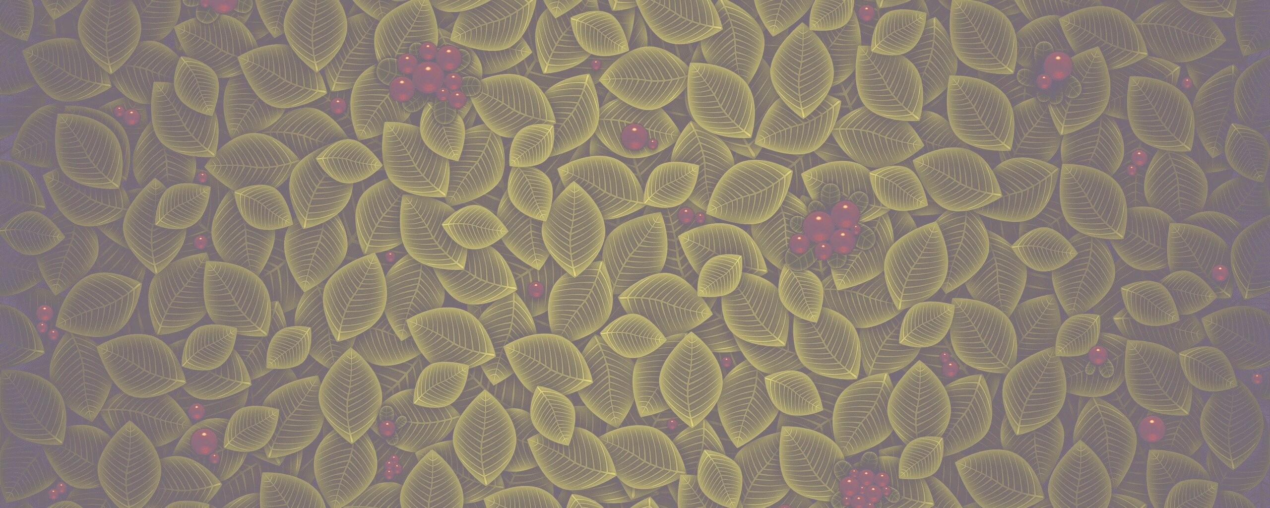 Векторные листья с ягодами обои