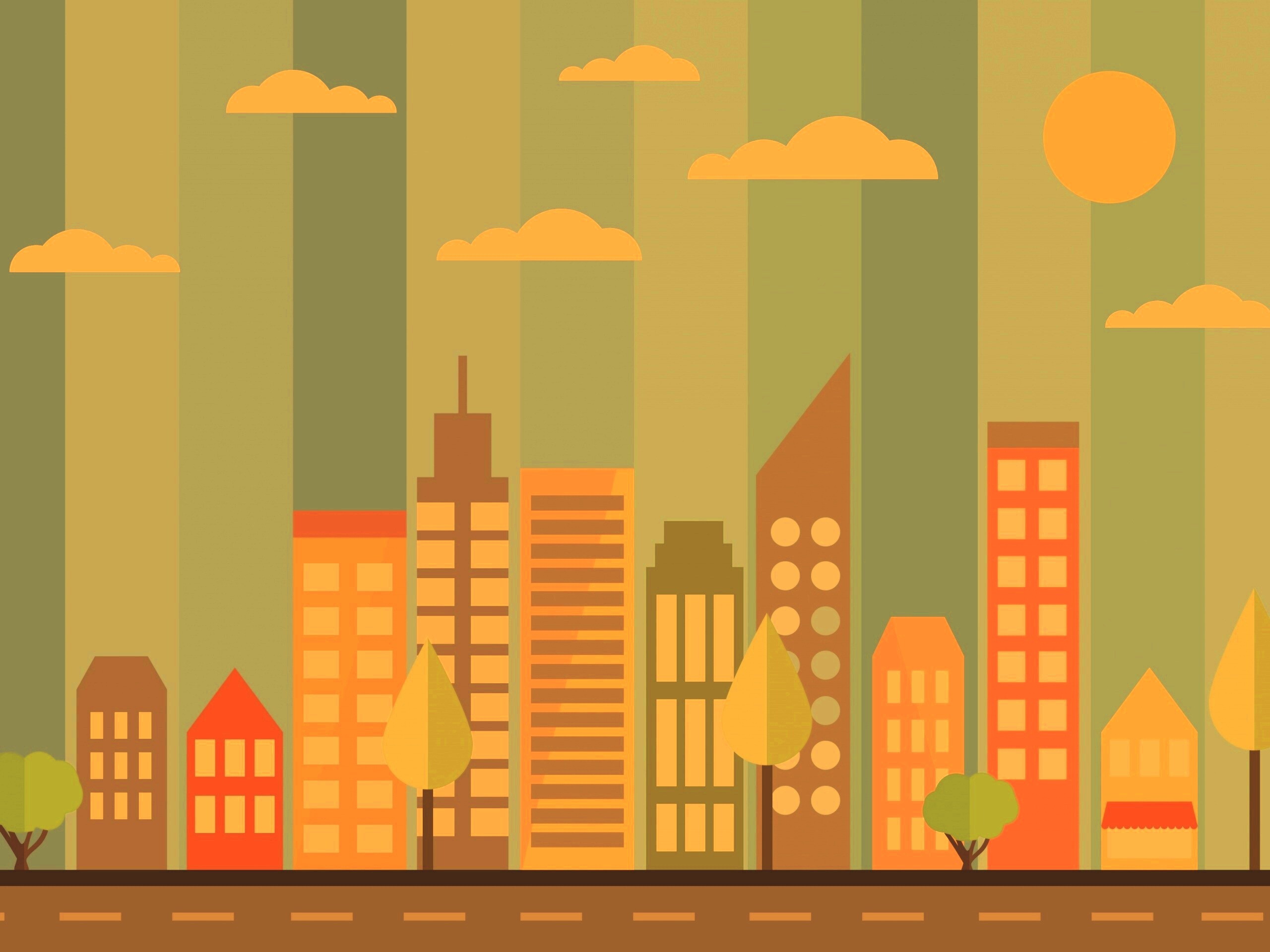 Векторный рисунок города обои