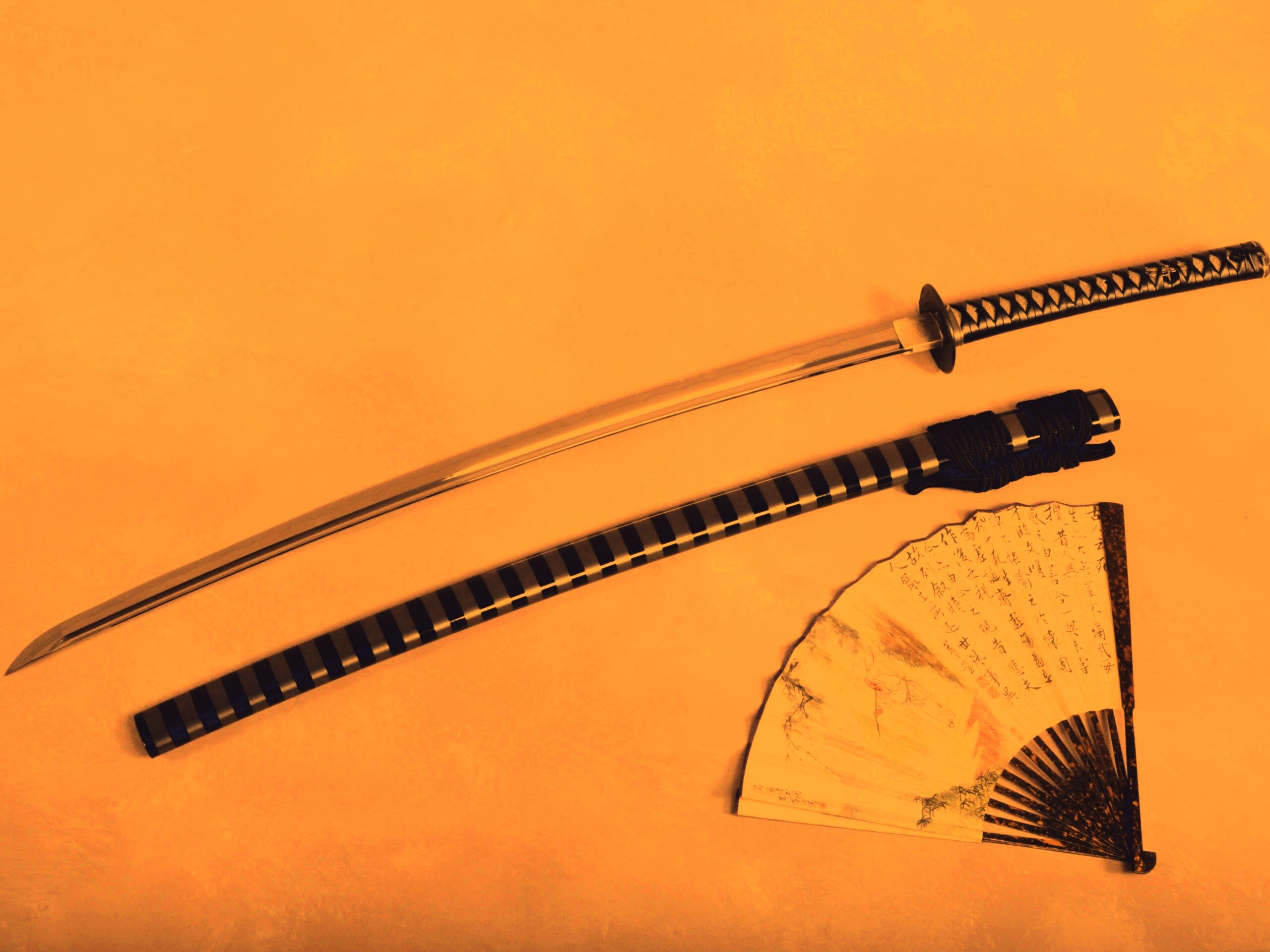 Катана и веер обои