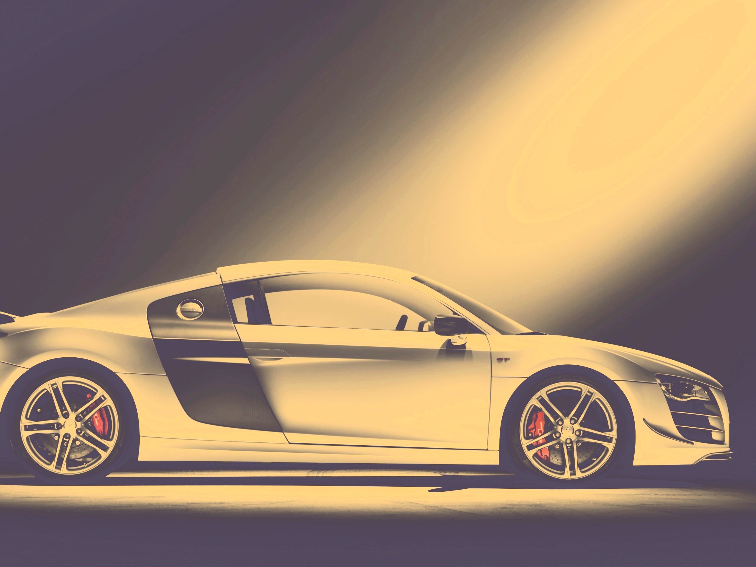 Audi R8 вид сбоку обои