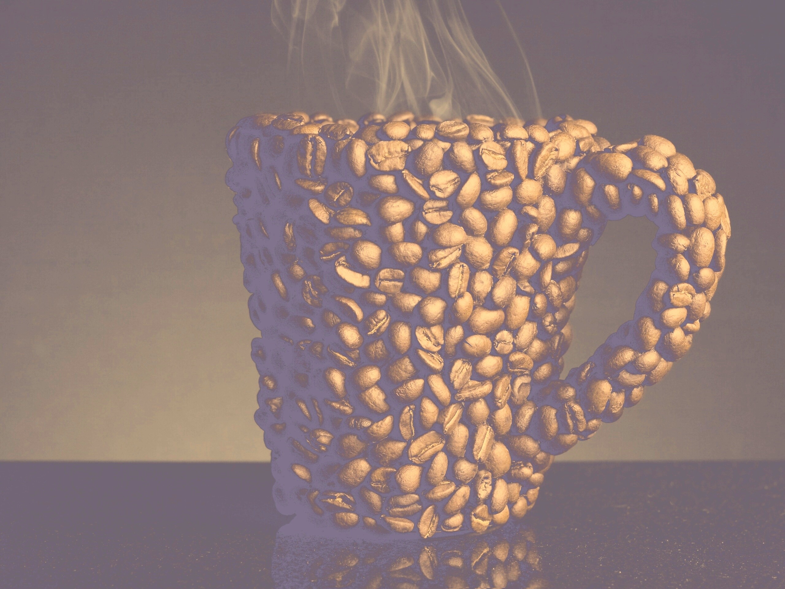 Кружка из кофейных зерен обои