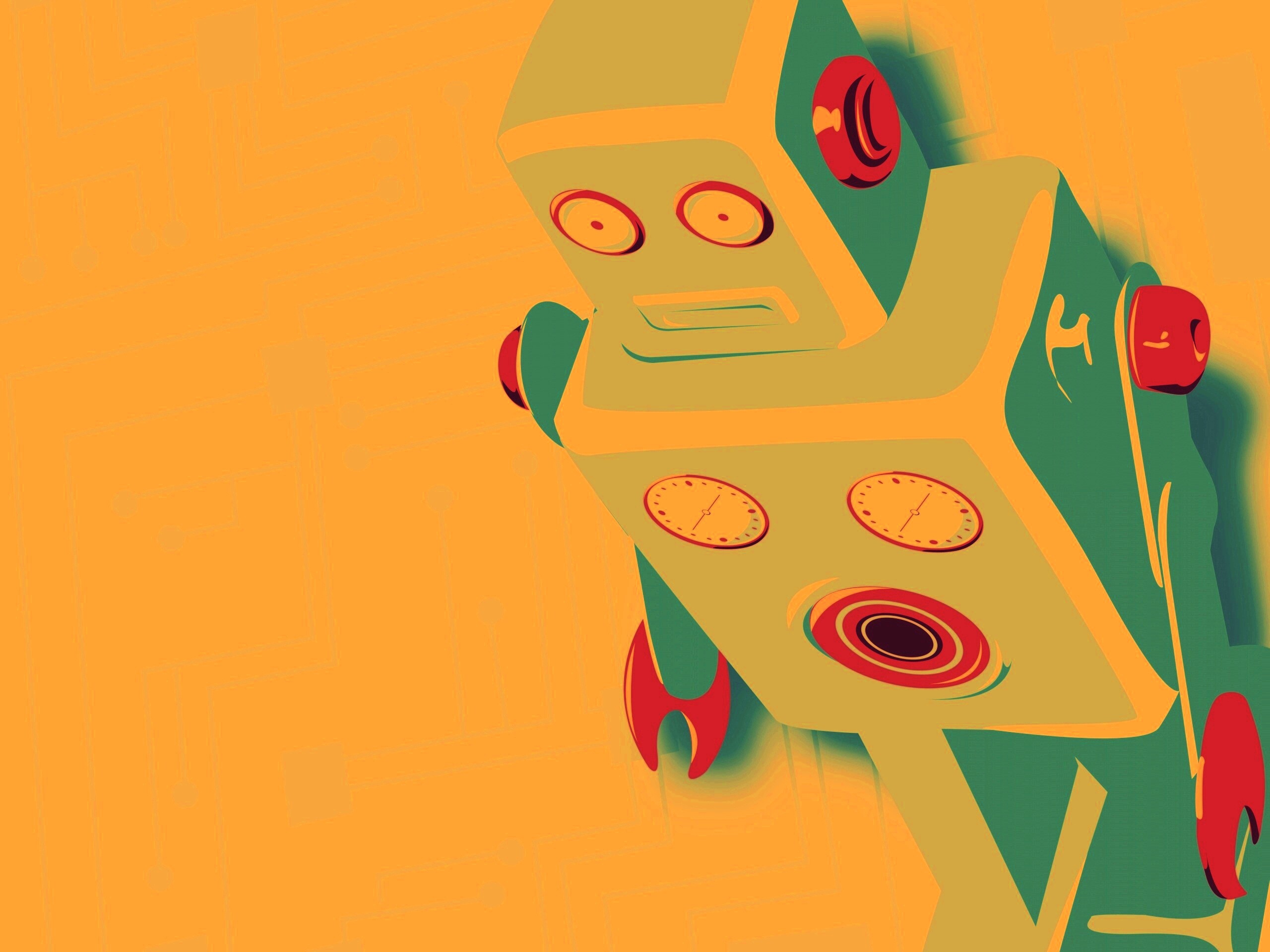 Векторный робот обои