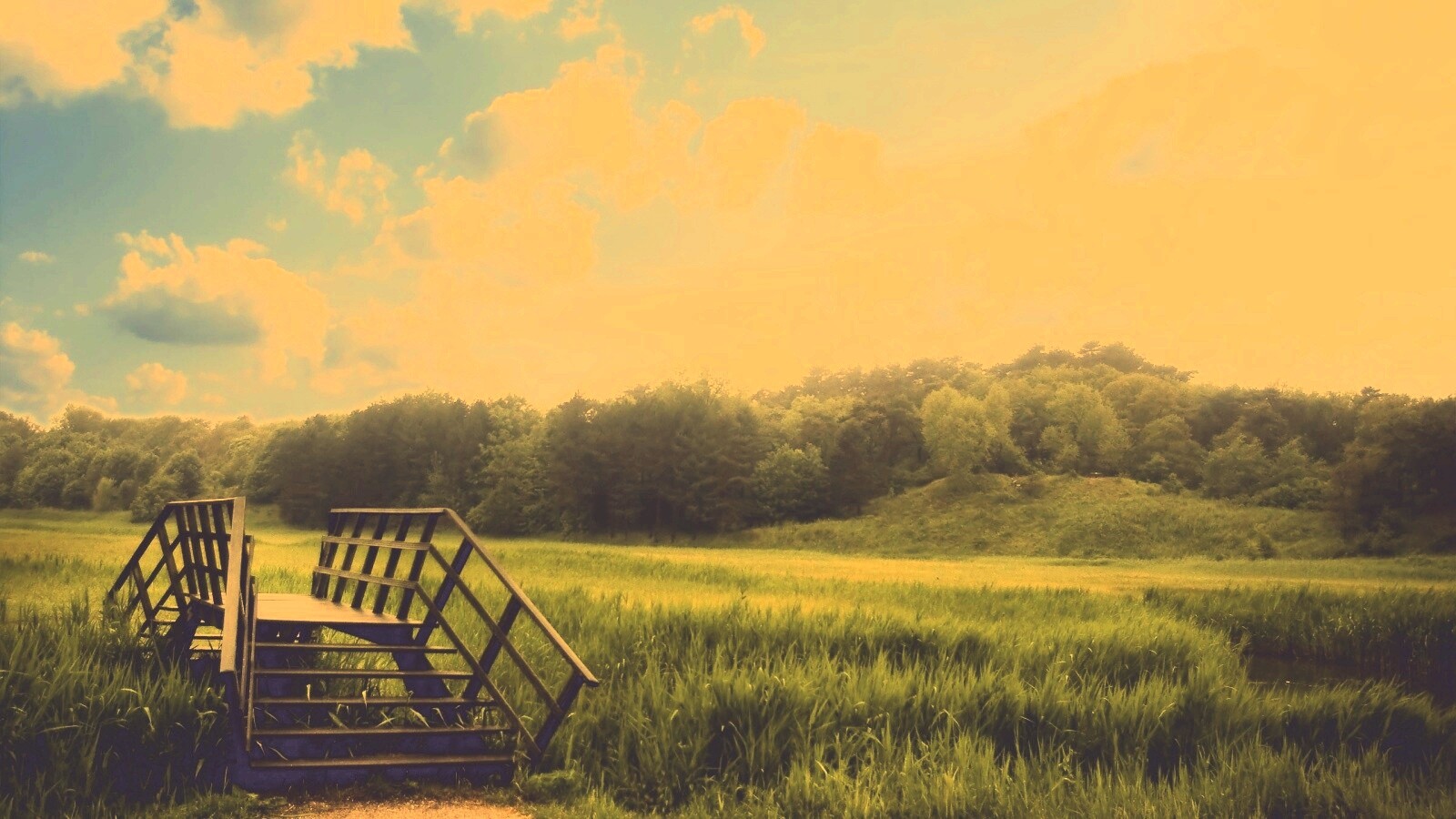 Мостик обои