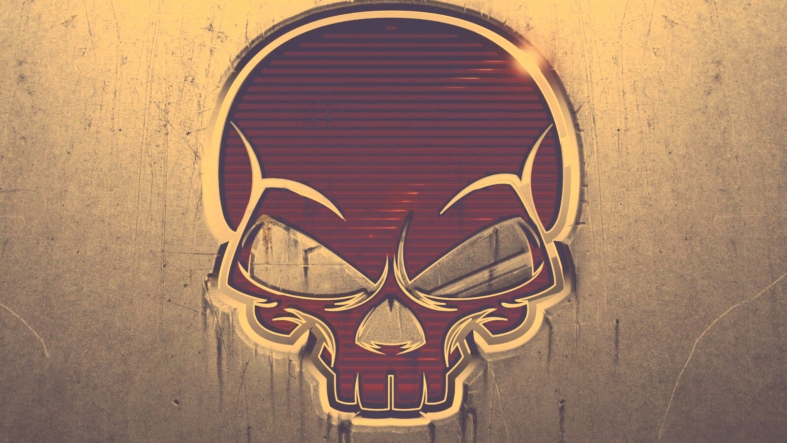 Красный череп лого обои