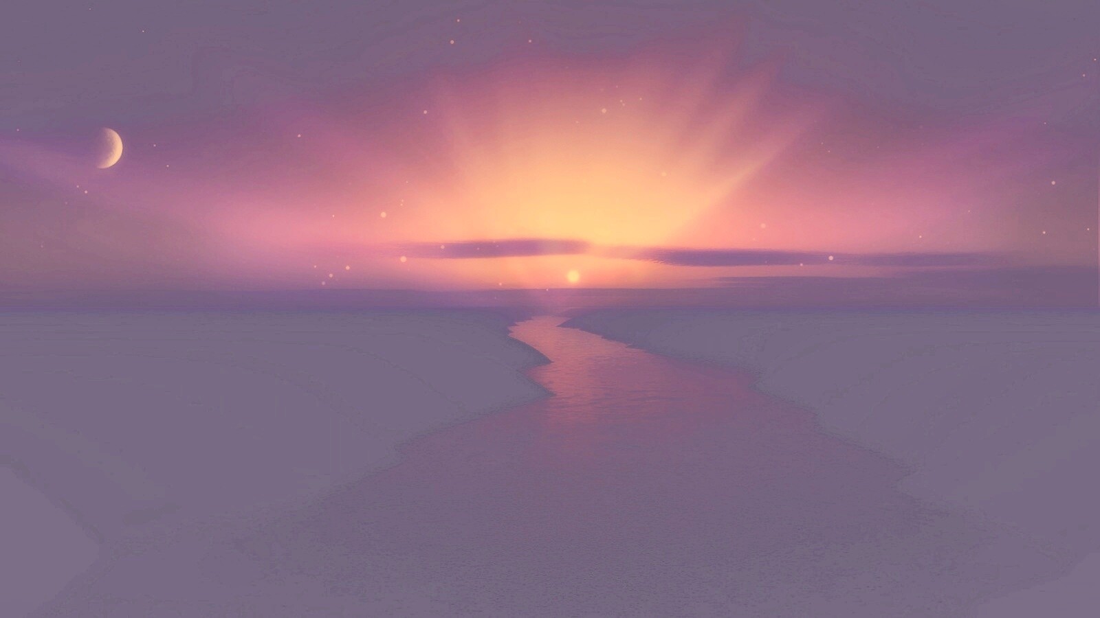 Сиреневый закат обои