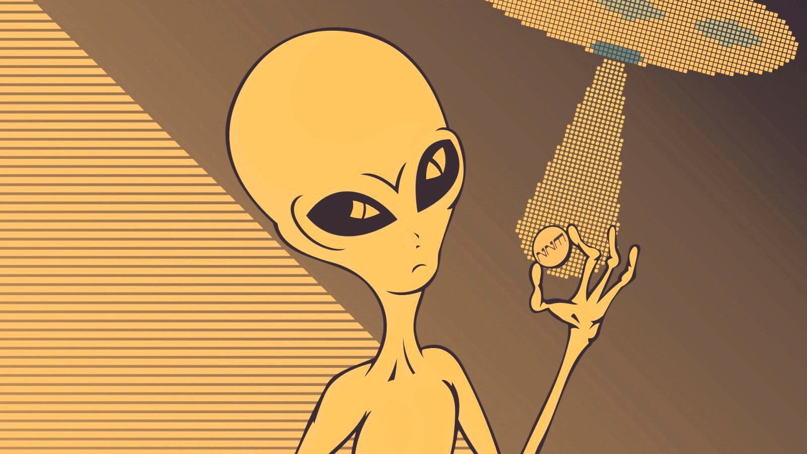 Пришелец с монеткой обои