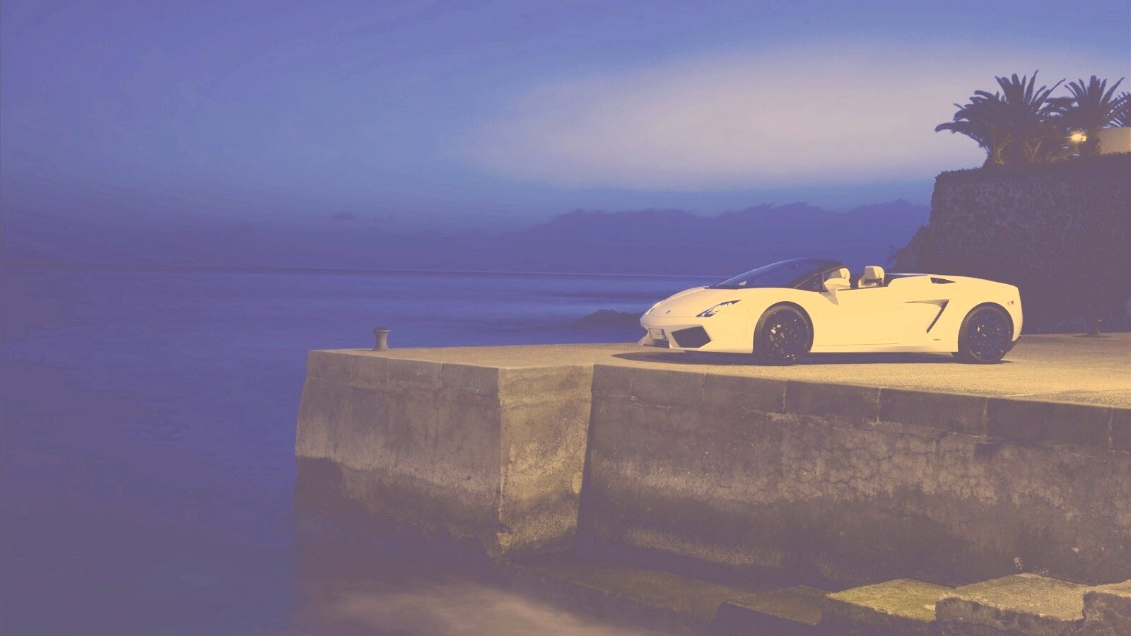 Белый кабриолет ламбо обои