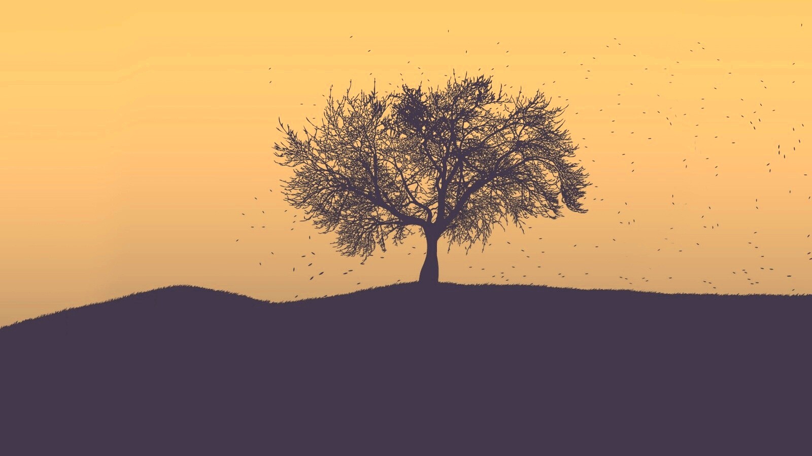 Черное дерево обои