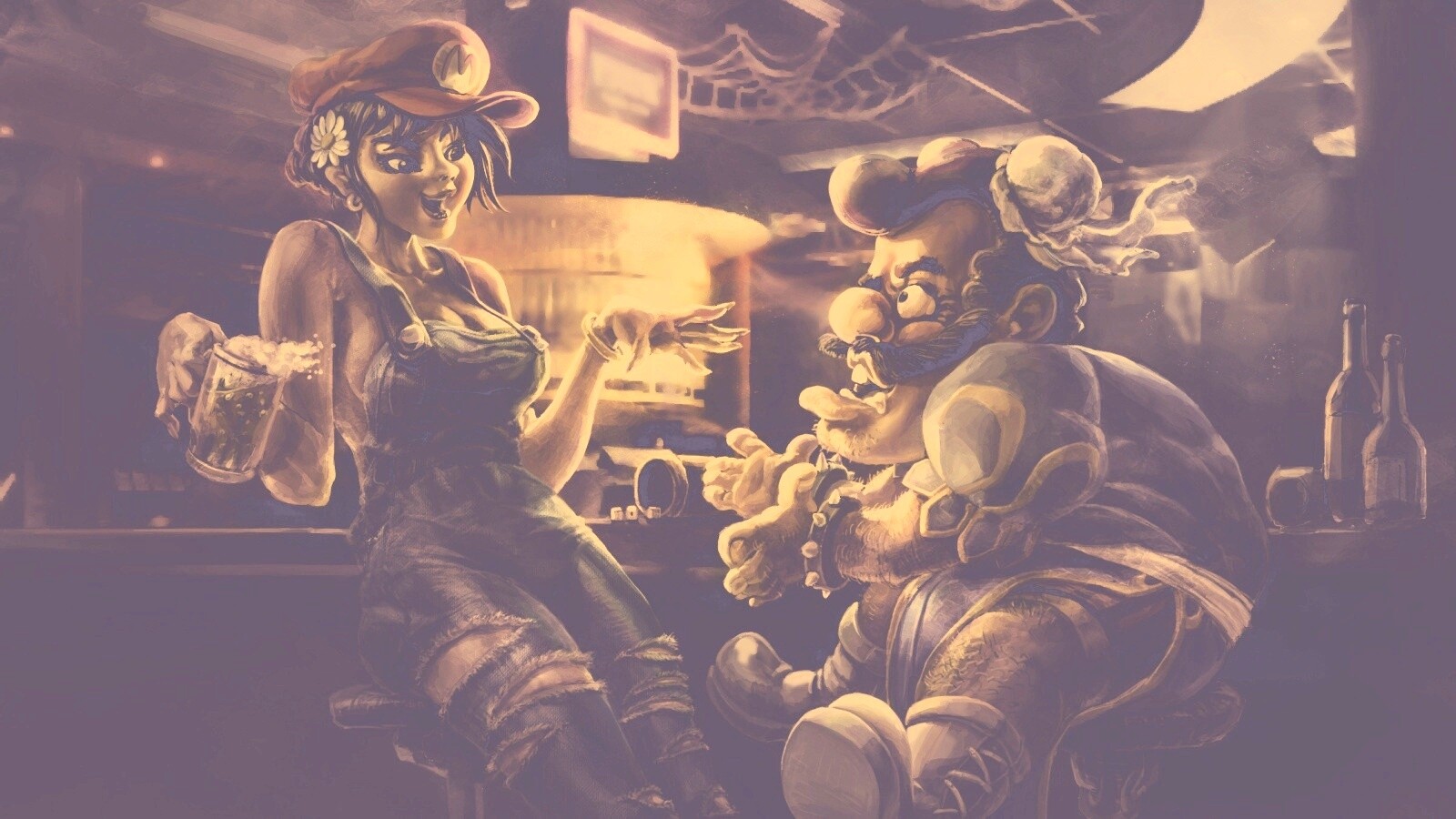 Девушка Марио обои