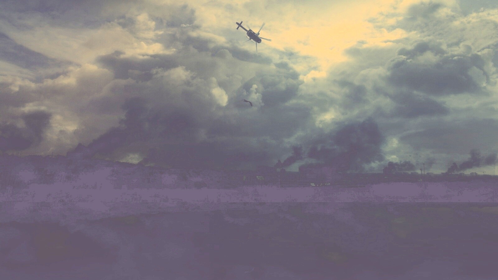 Дымящий город обои