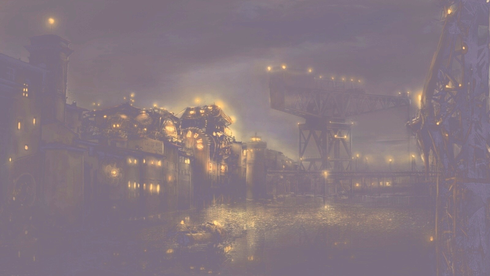 Портовые огни обои