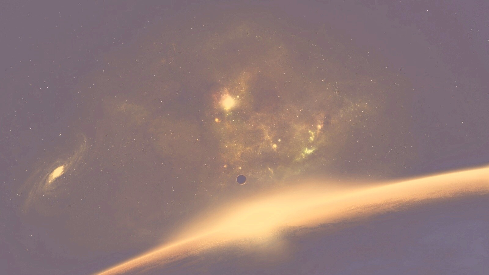 Восход в космосе обои