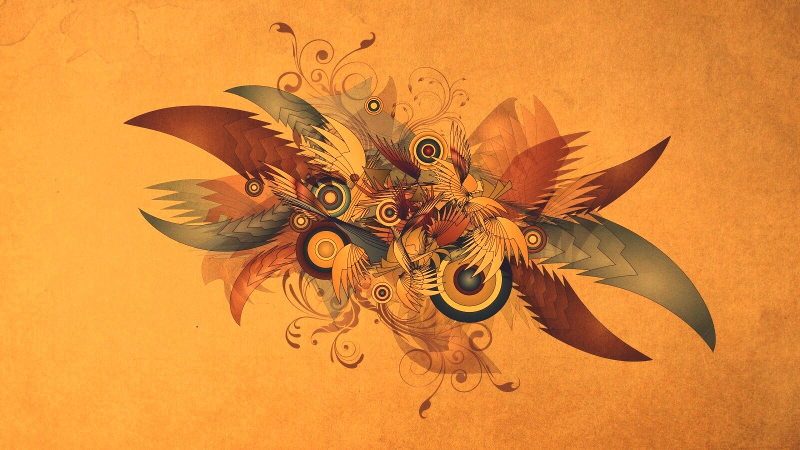 Перья и круги обои