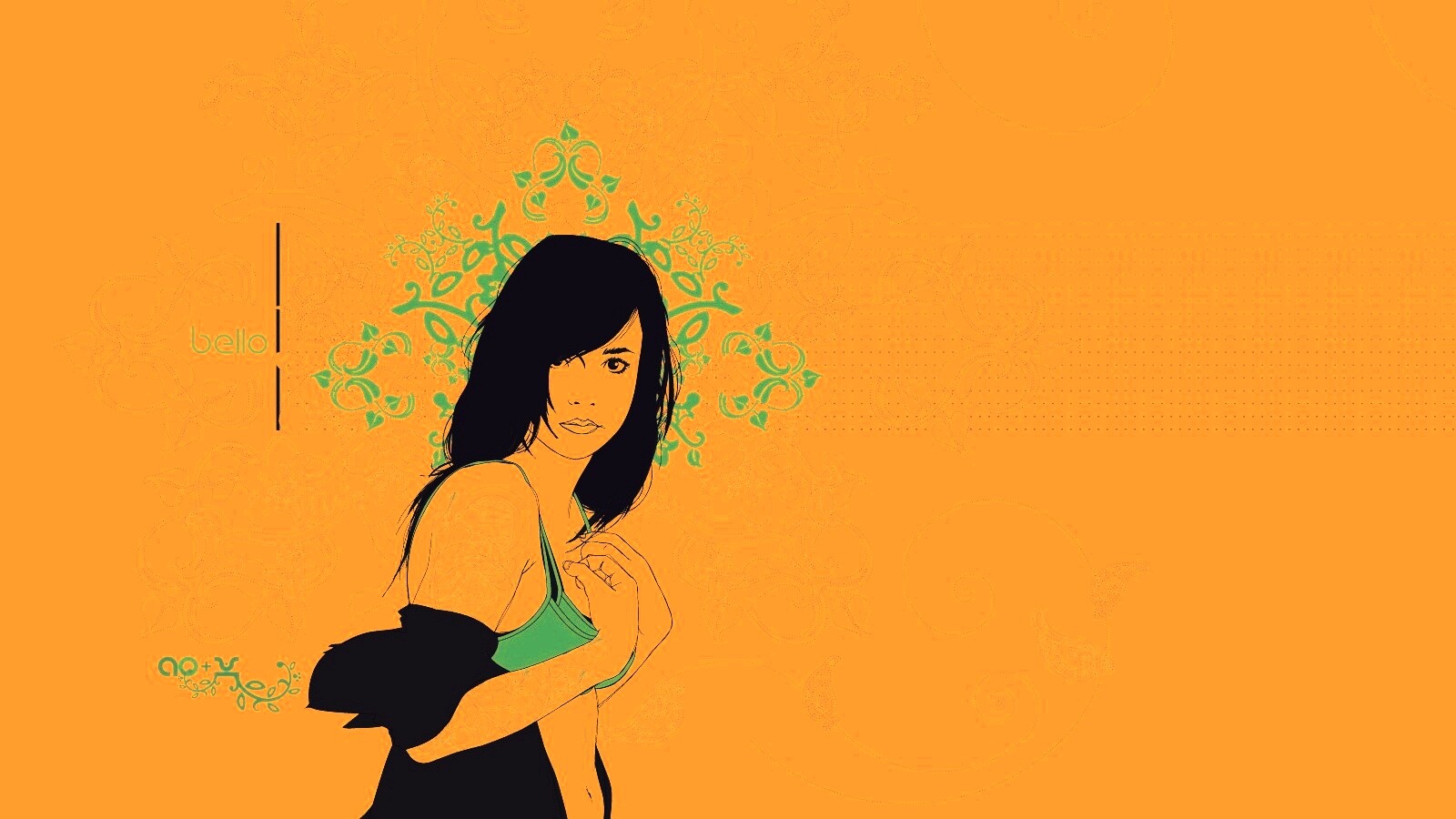 Векторная девушка обои